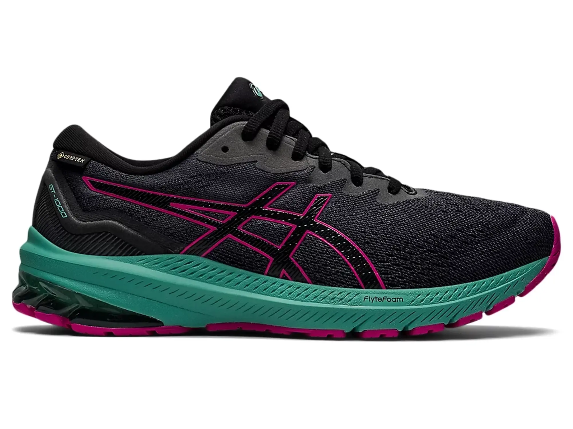 Asics Running Gt-1000 Gore-Tex Trainers In Black And Green