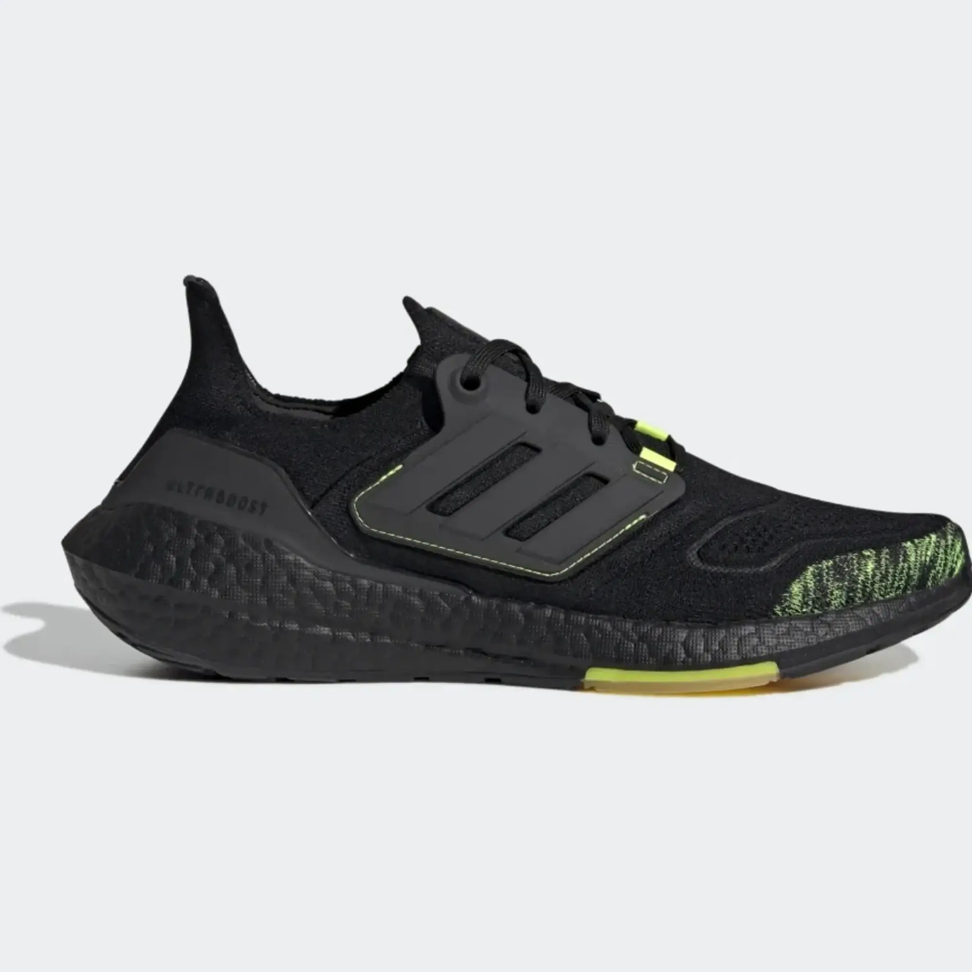 adidas Ultraboost 22 Shoes - Core Black / Core Black / Solar Yellow