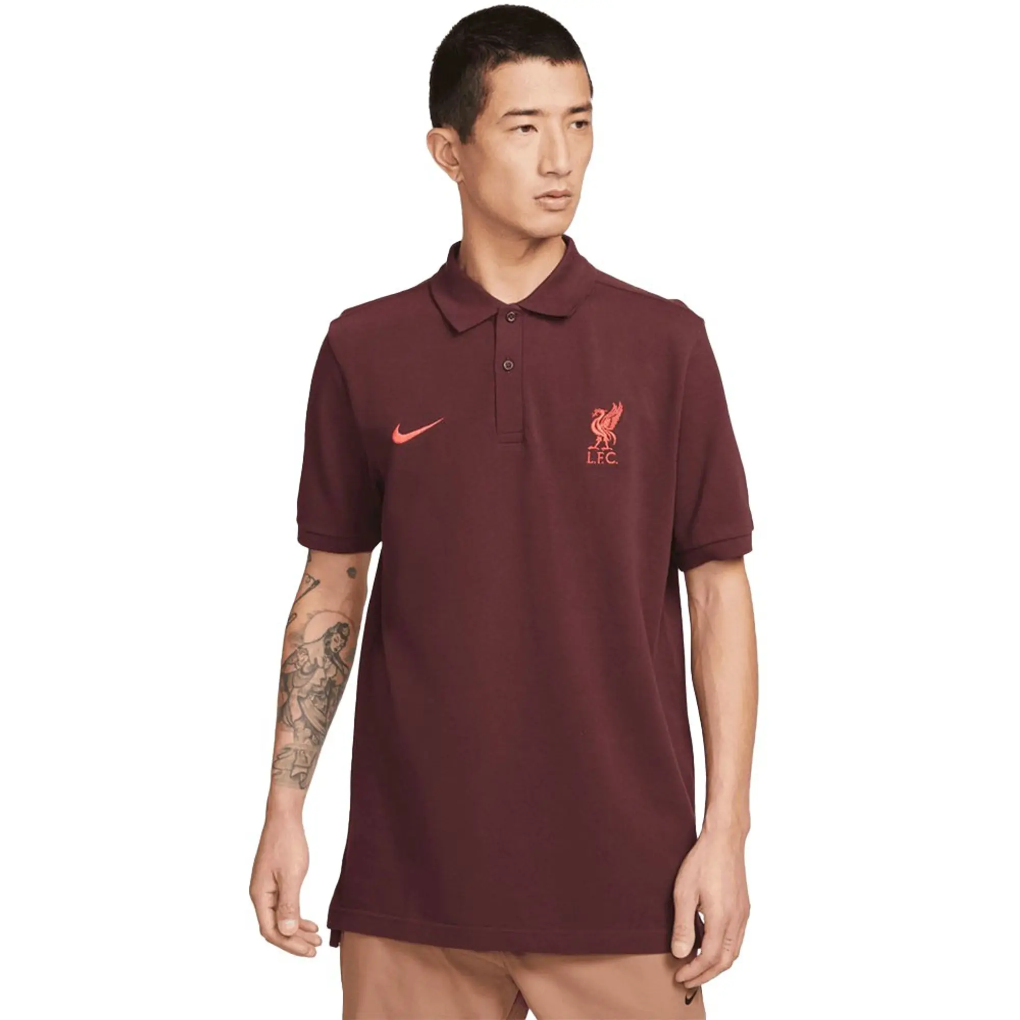 Nike Liverpool Pique Polo - Burgundy