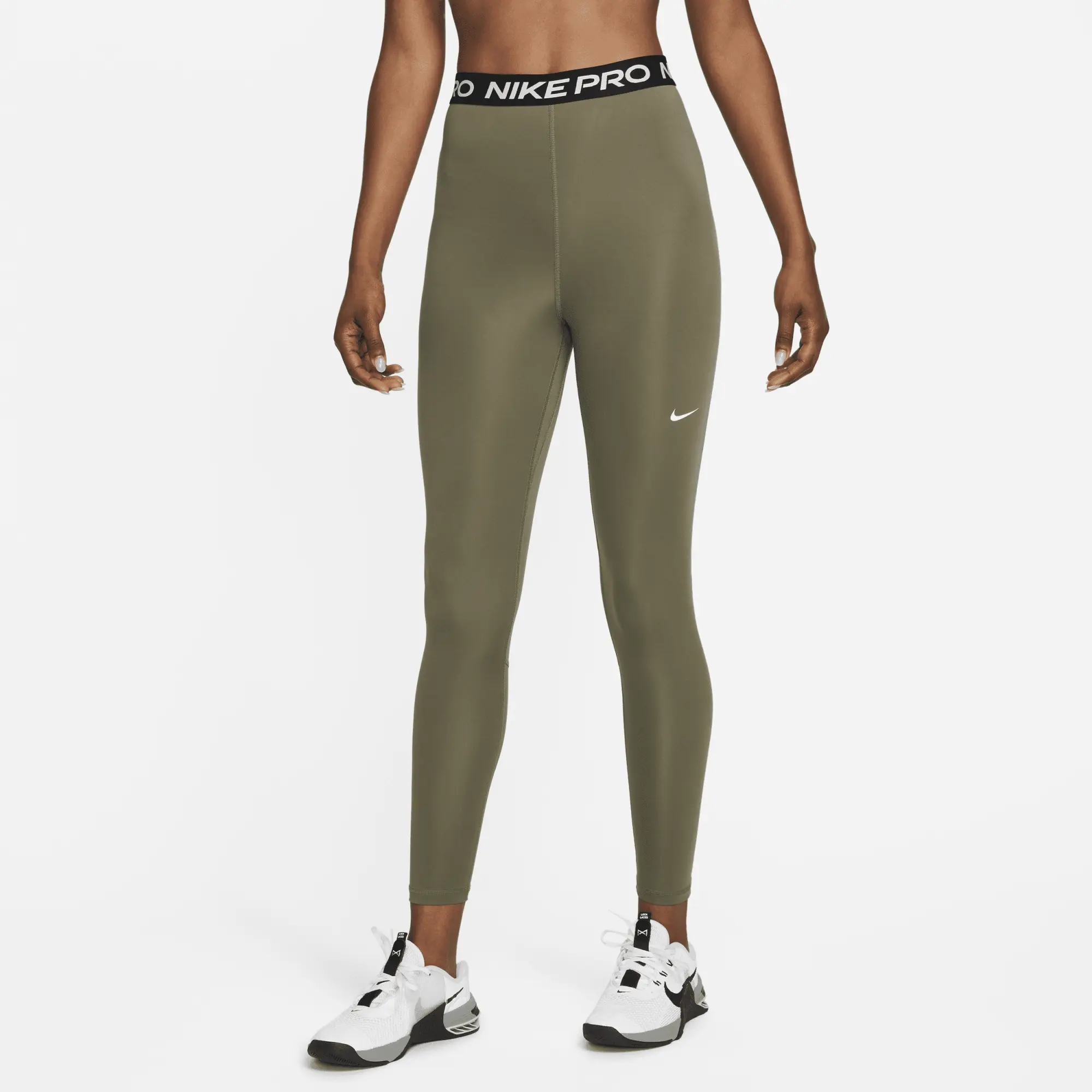 Nike Pro Training Plus 365 7/8 Leggings In Khaki-Green, DA0483-222