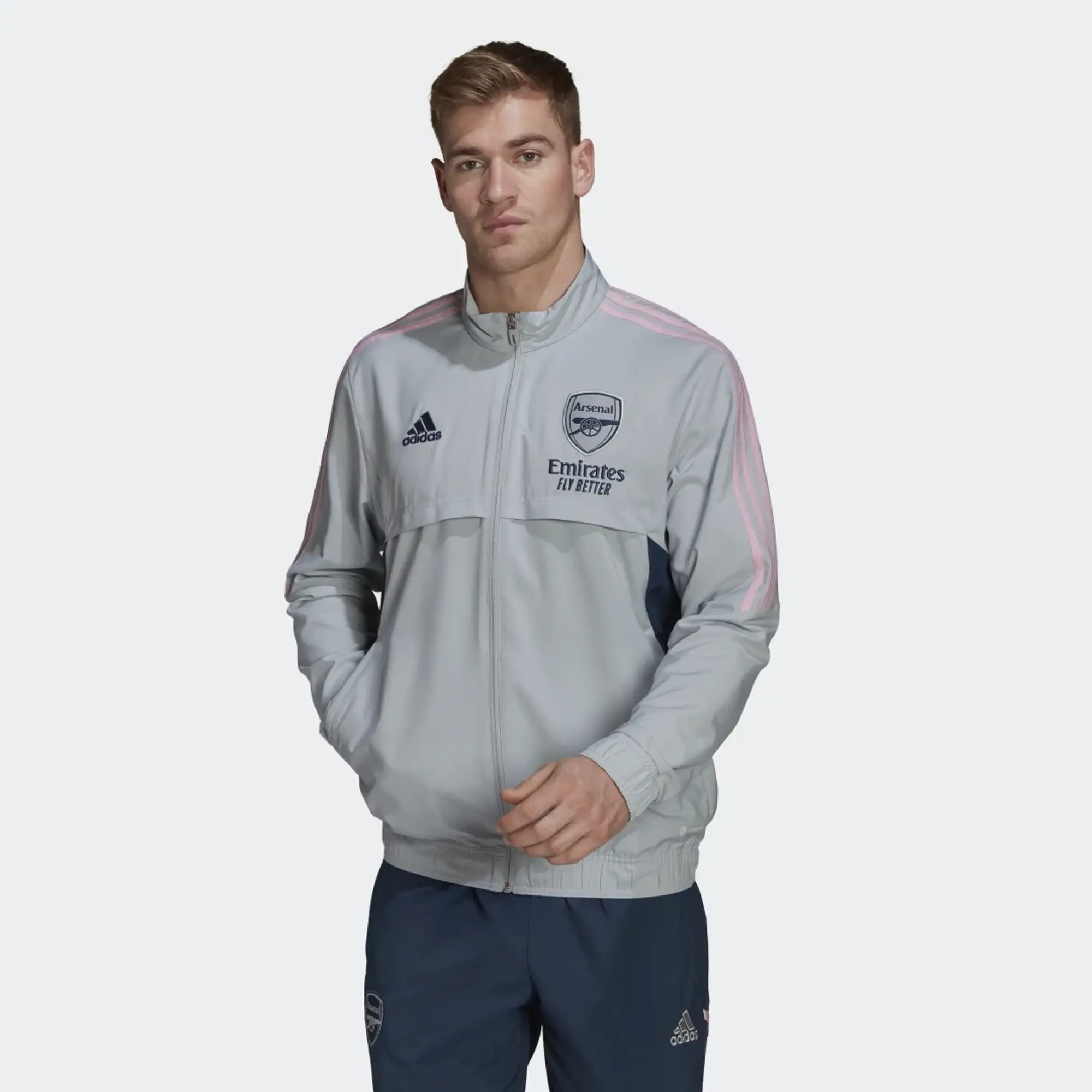 adidas 2022-2023 Arsenal Presentation Jacket (Clear Onix)