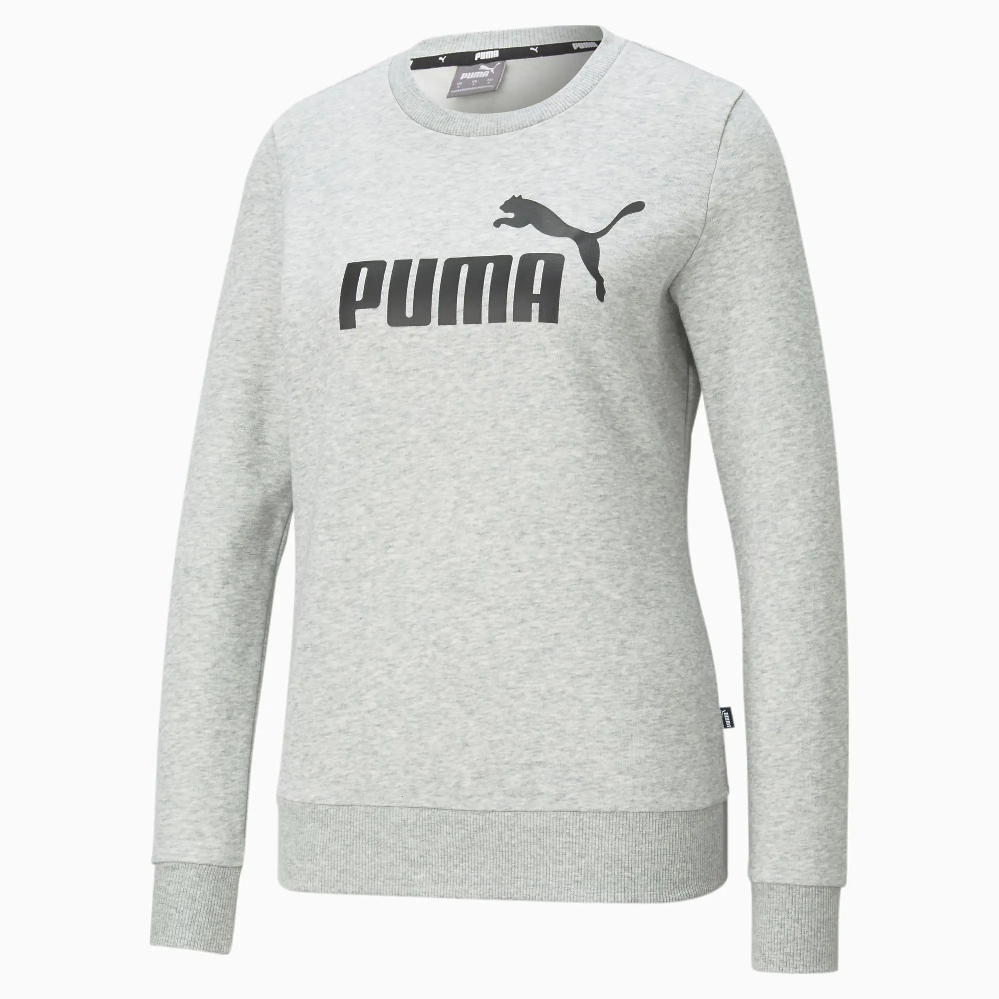 Puma Womens Essentials Logo Sweatshirt Light Grey Heather