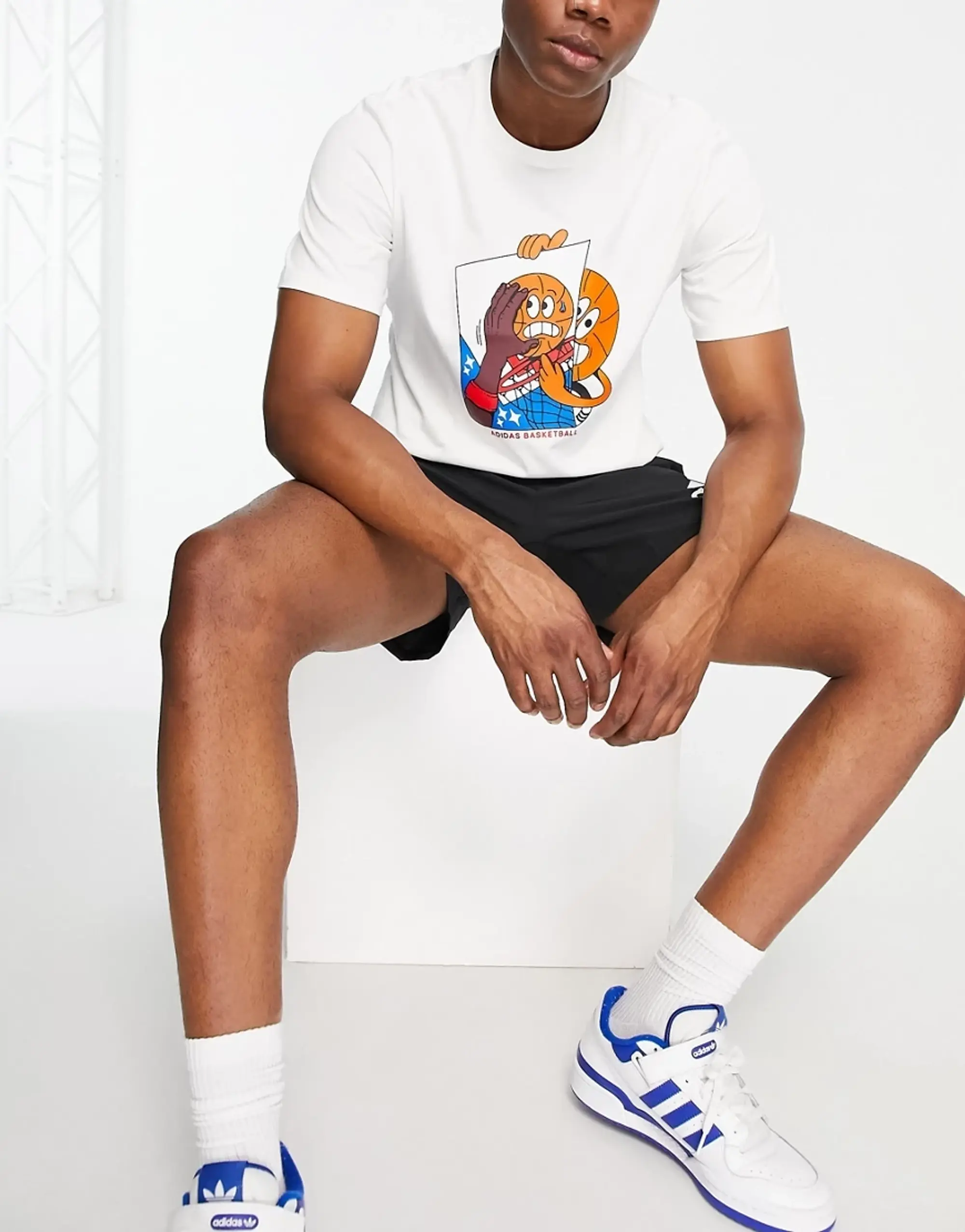 Adidas Basketball Posterize T-Shirt In White