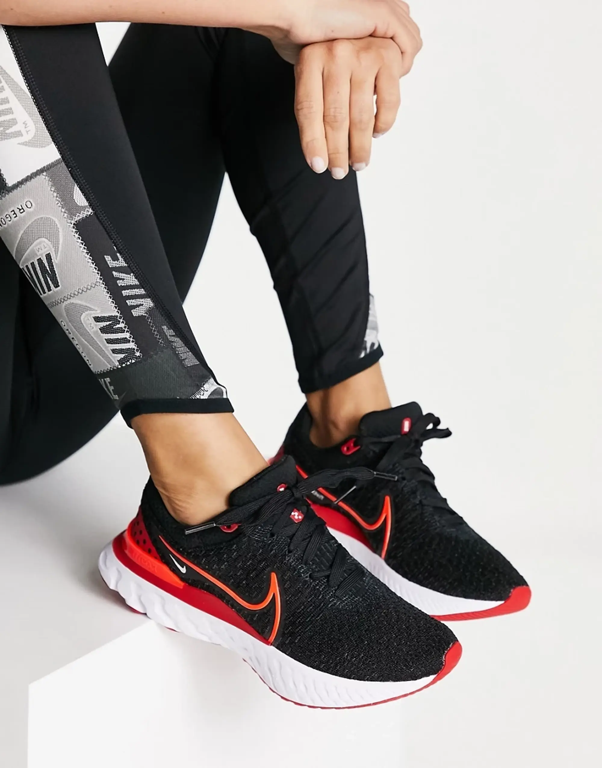 Nike Womens React Infinity Run FK 3 Blasck University Red Shoes