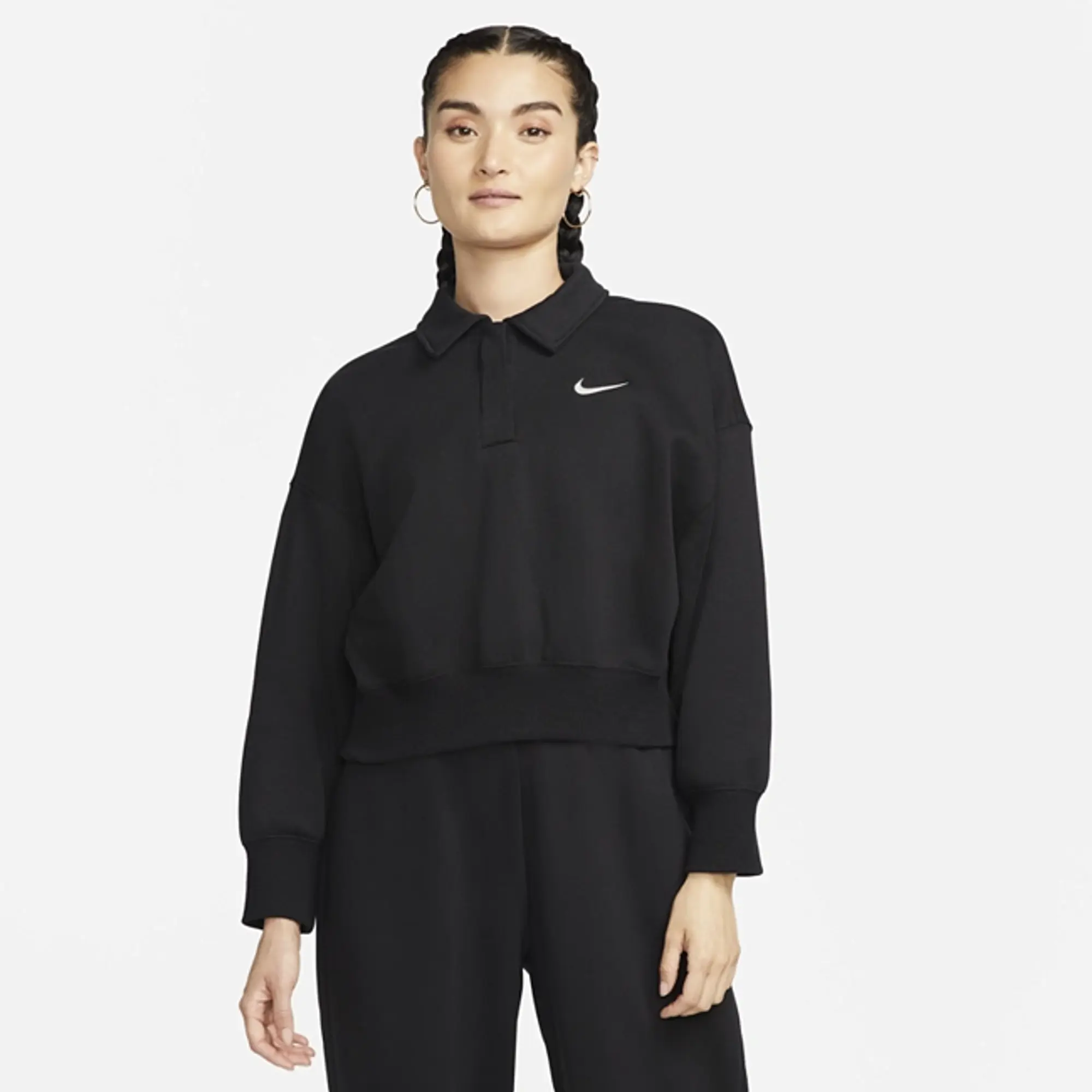 Nike Sportswear Womens Phoenix Fleece Cropped Polo
