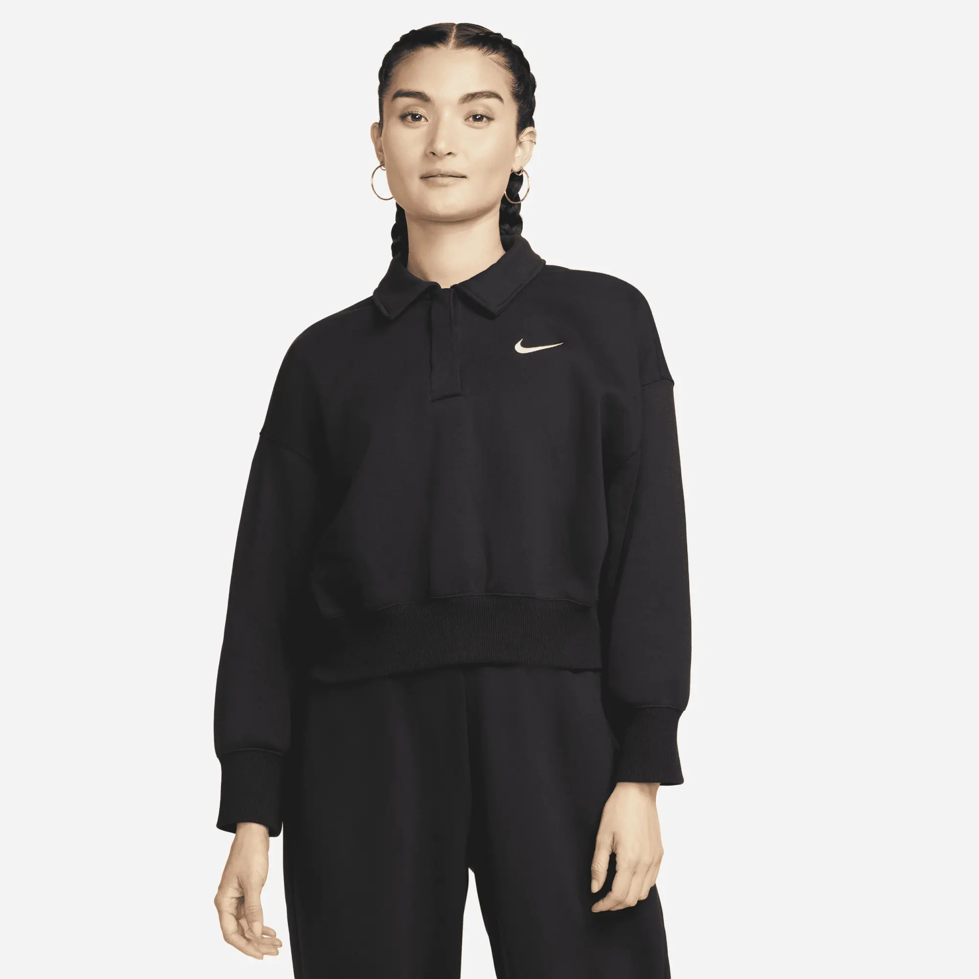 Nike Sportswear Womens Phoenix Fleece Cropped Polo