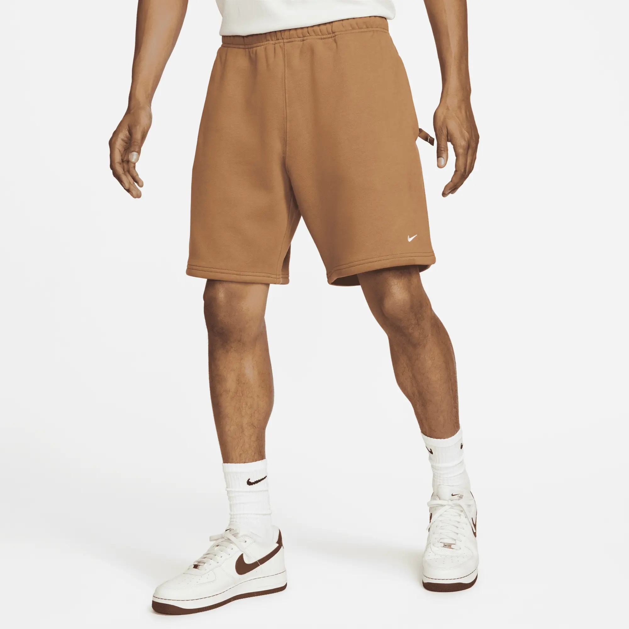 Nike Solo Swoosh Fleece Shorts - Brown