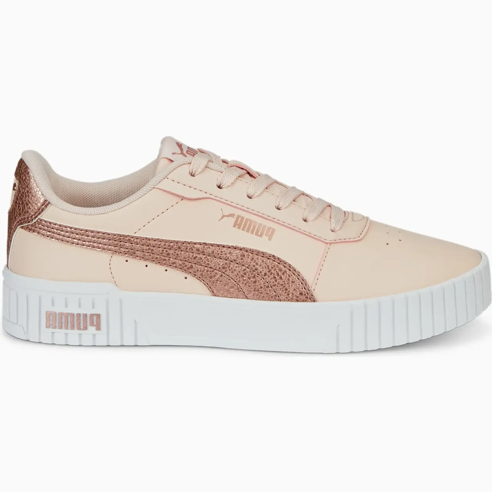 Puma Womens Carina 2.0 Distressed Trainers - Pink Leather