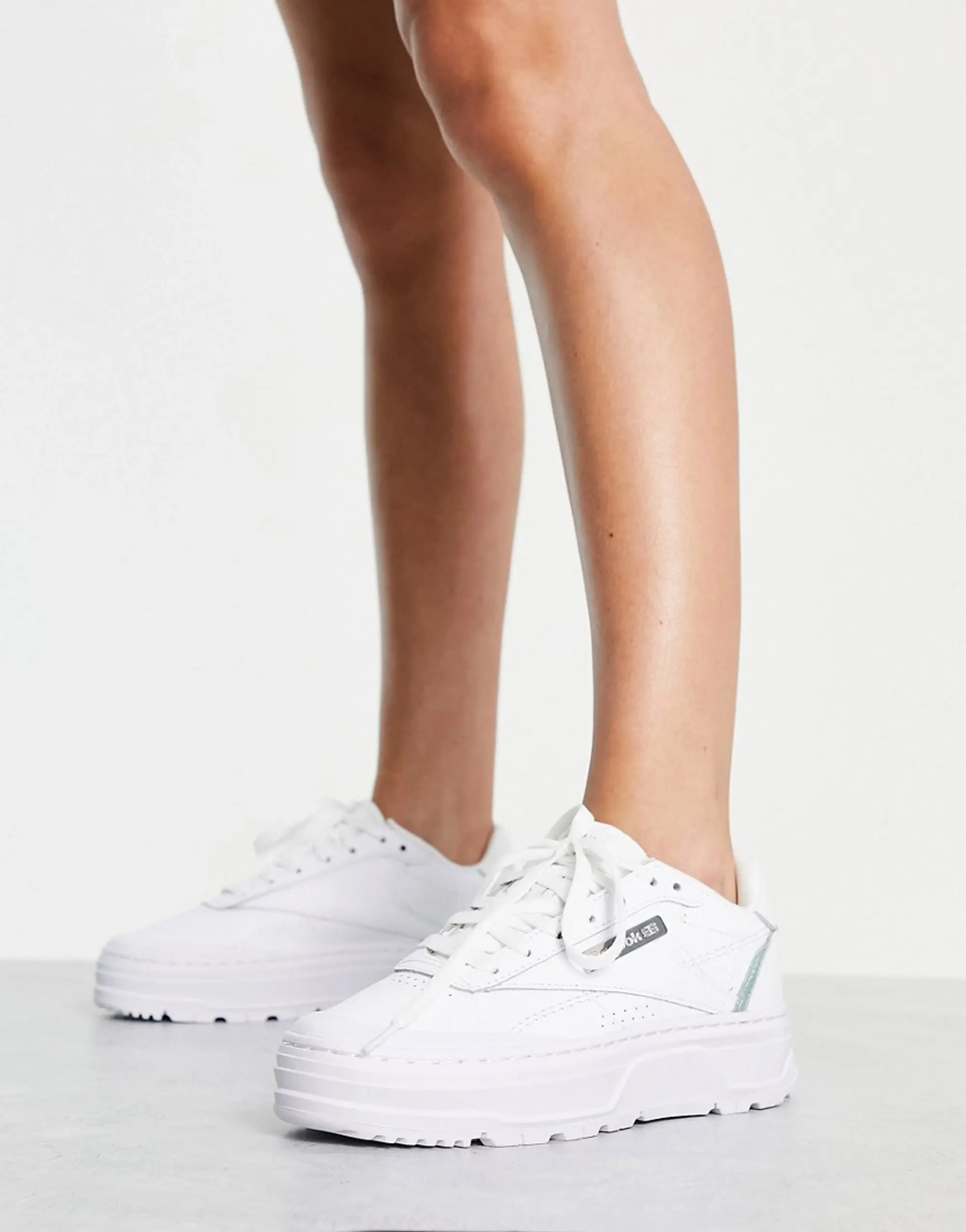 Reebok Club C Double Geo Trainers In White And Silver