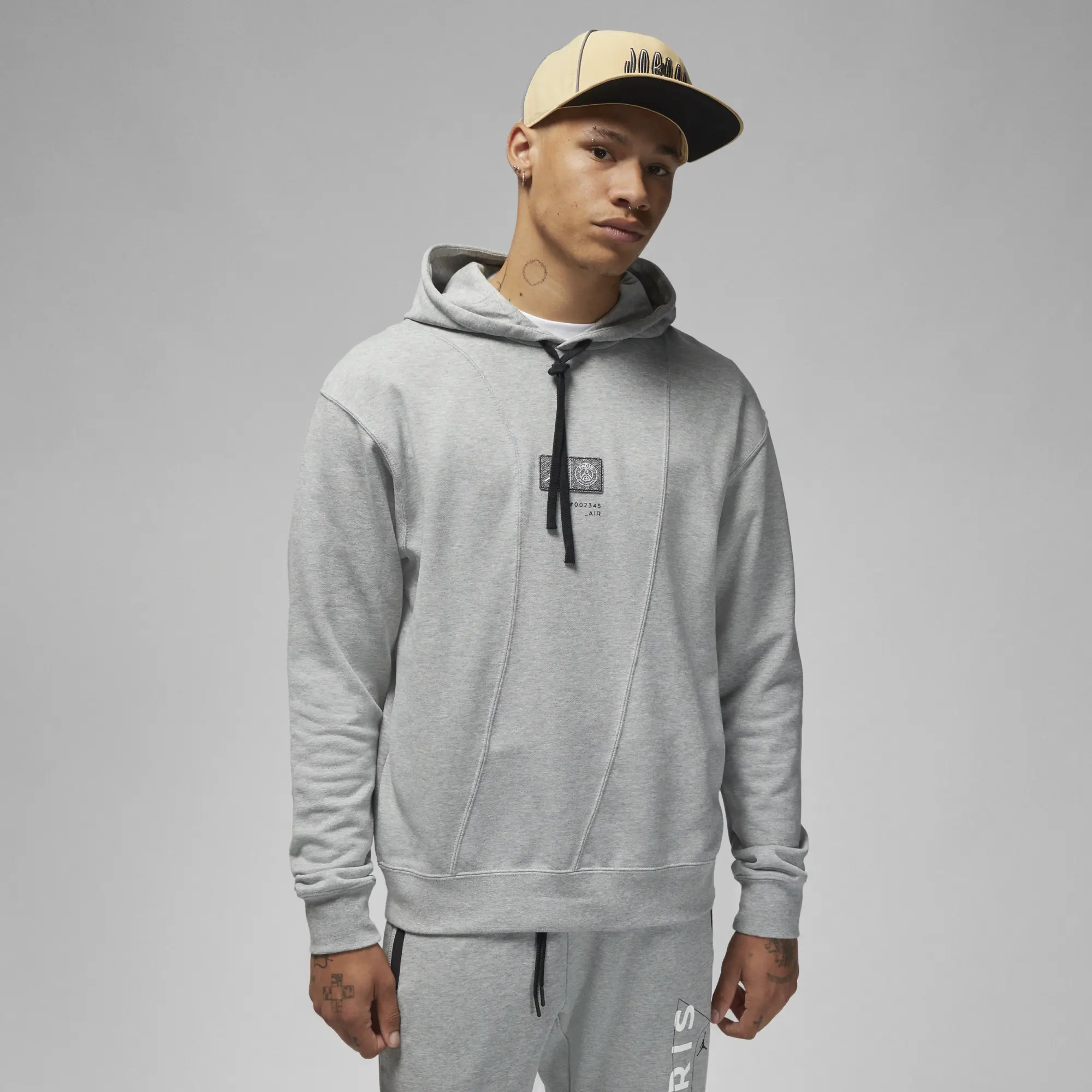 Nike Jordan Paris Saint-Germain Men's Pullover Hoodie - Grey