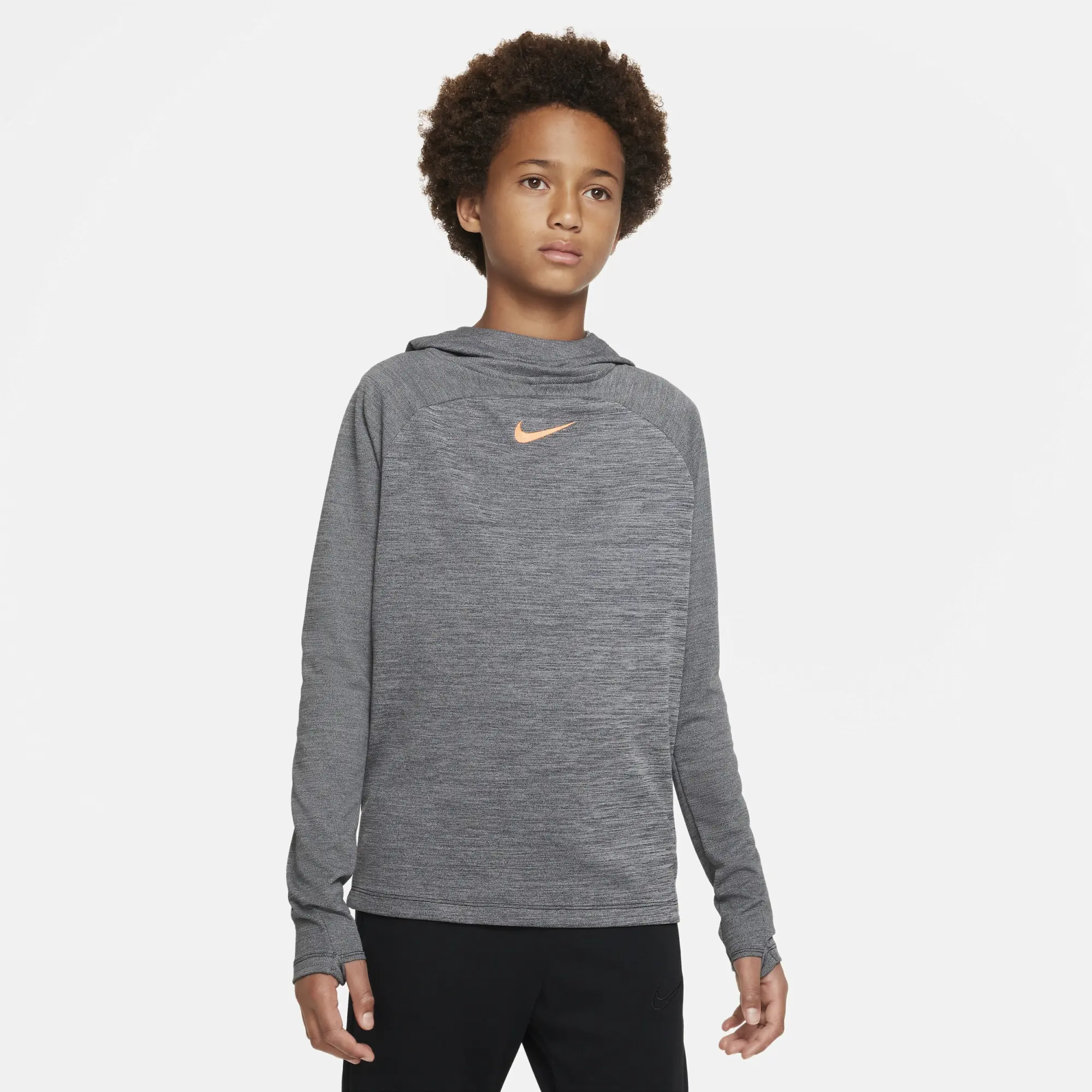 Nike Dri-FIT Academy Big Kids' Pullover Soccer Hoodie - Grey