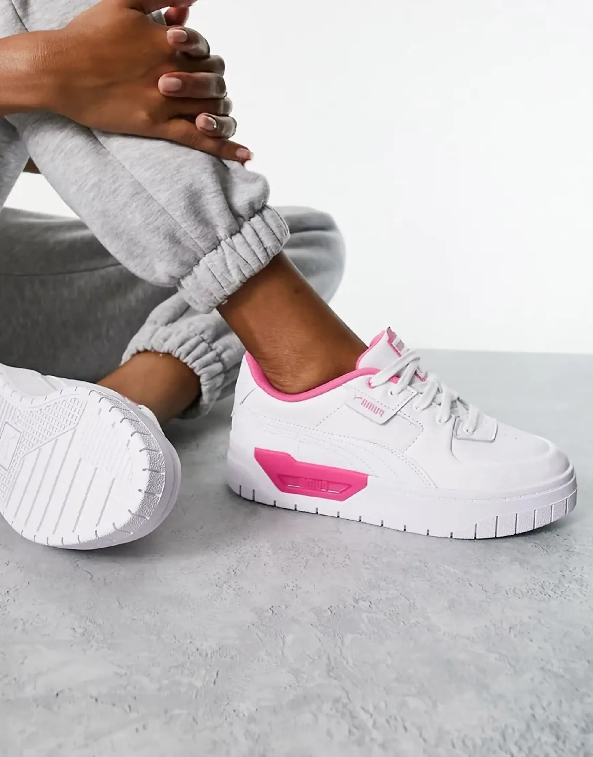 Puma Cali Dream Trainers In White And Acid Pink - Exclusive To Asos