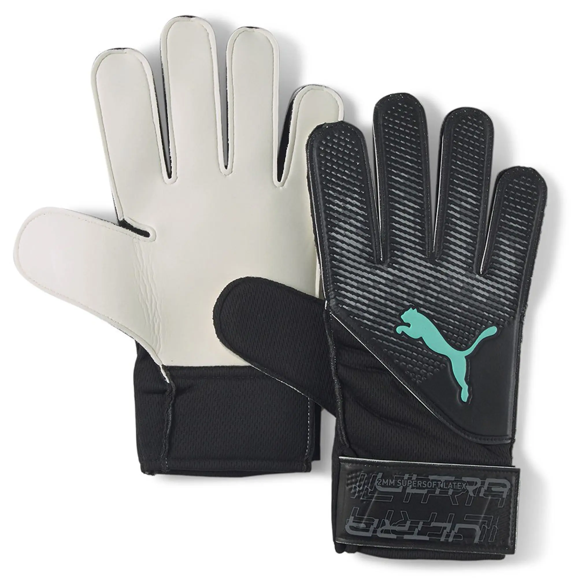 PUMA Women's Ultra Grip 4 Rc Goalkeeper Gloves, Black/Elektro Aqua