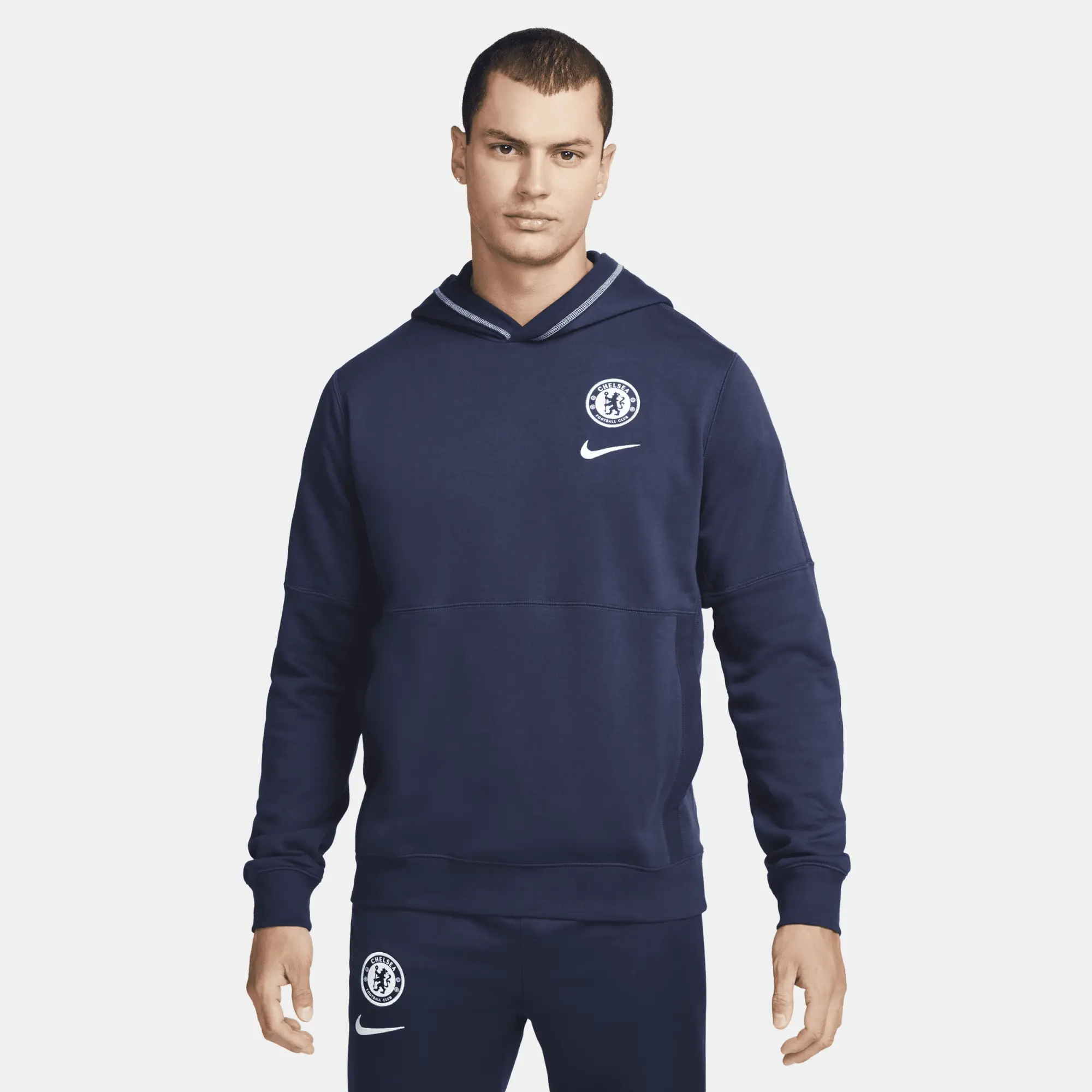 Nike Chelsea F.C. Travel Men's Fleece Football Hoodie - Blue