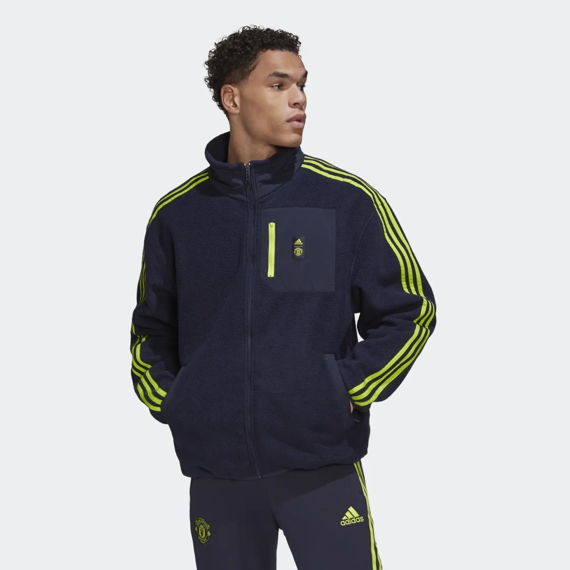 adidas Manchester United Lifestyler Fleece Jacket - Dark Blue