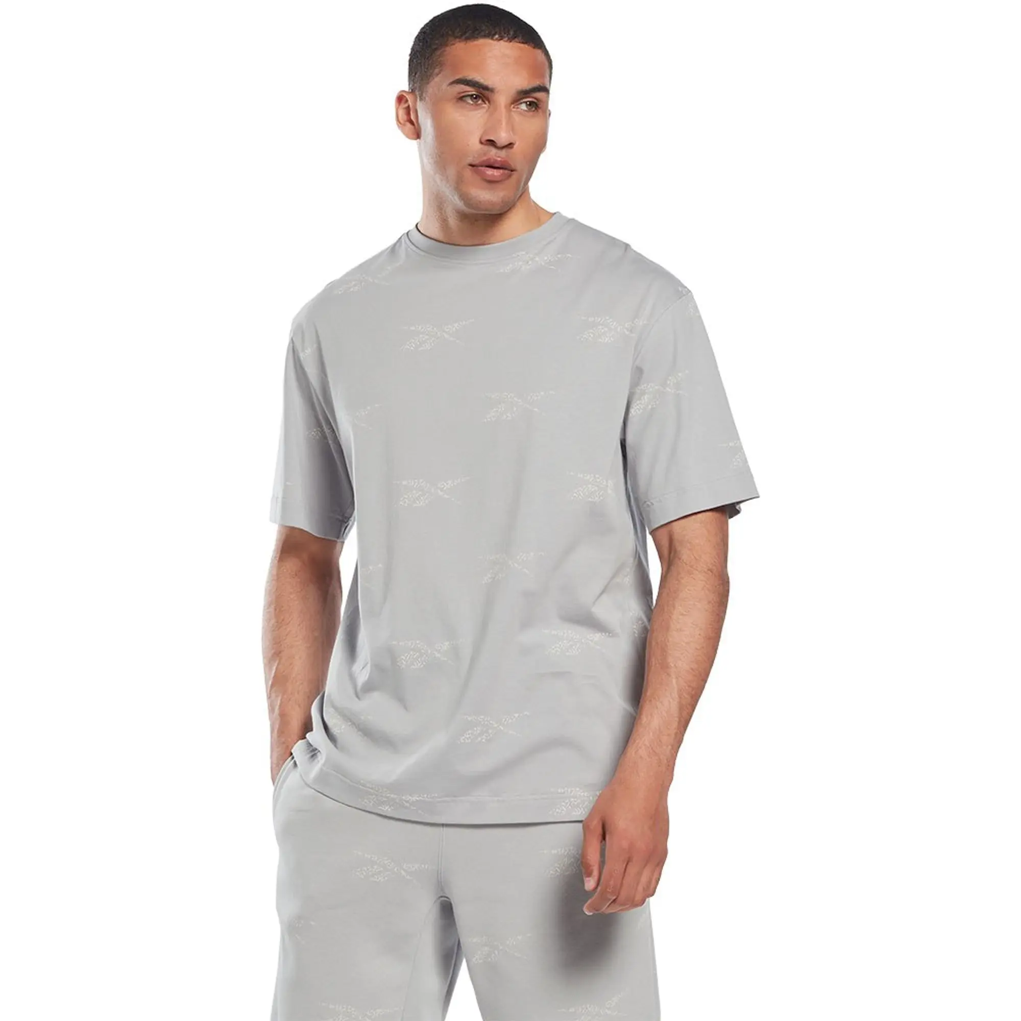 Reebok Logo T Shirt Mens - Grey