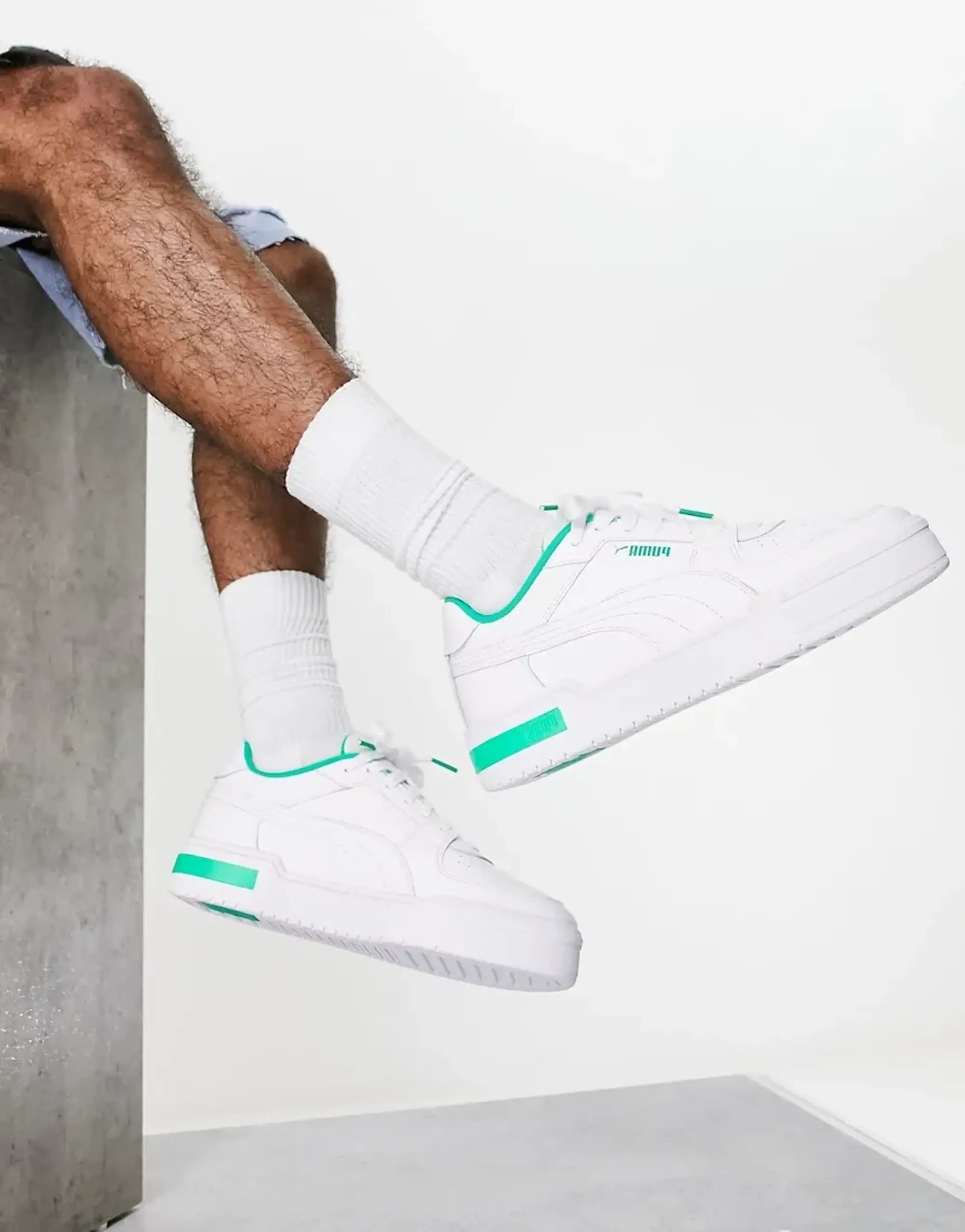 Puma Ca Pro Acid Brights Trainers In White With Green Detail - Exclusive To Asos-Multi