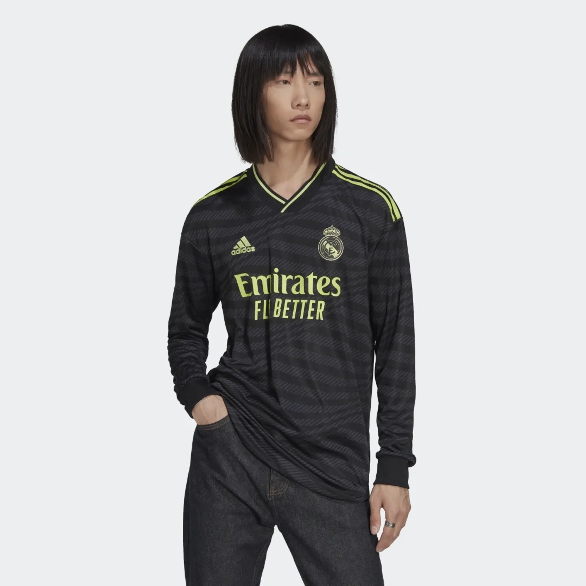 adidas Real Madrid Authentic Third Long Sleeve Jersey, HI1654