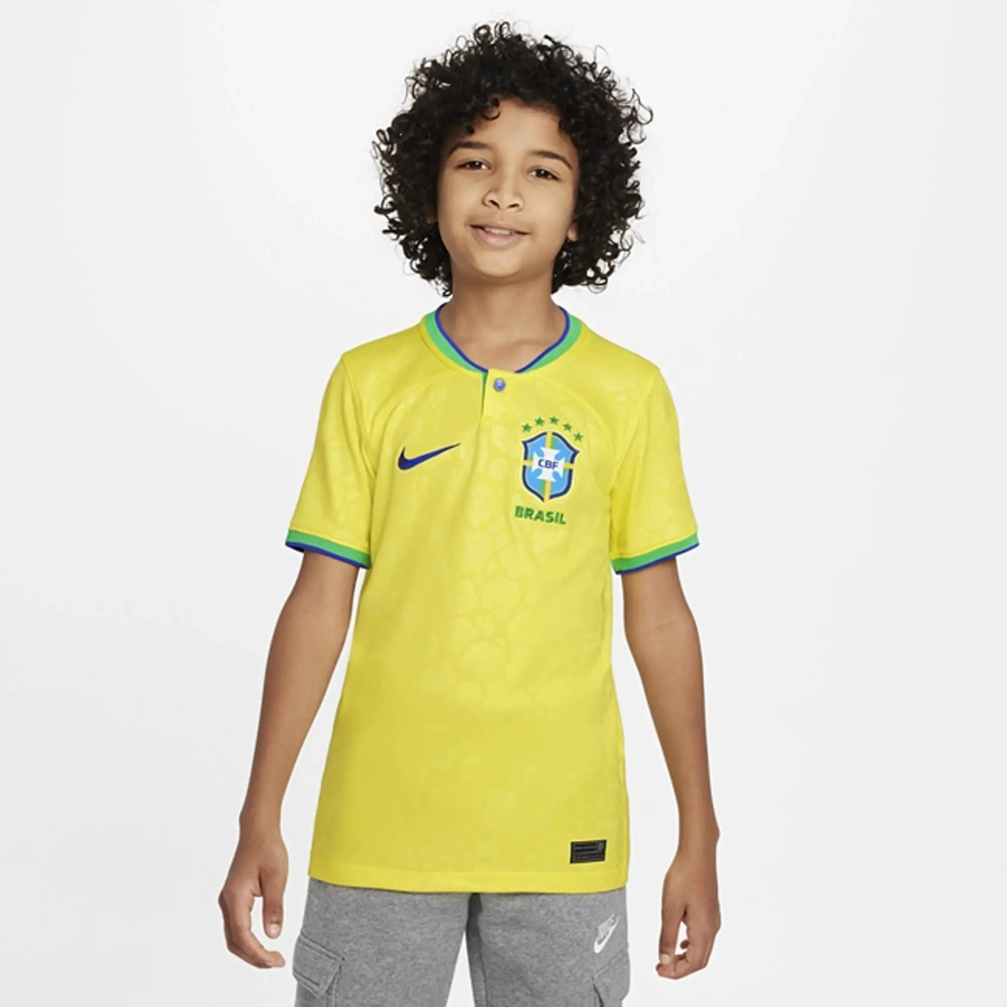 Nike Brazil Kids SS Home Shirt 2022 | DN0824-740 | FOOTY.COM