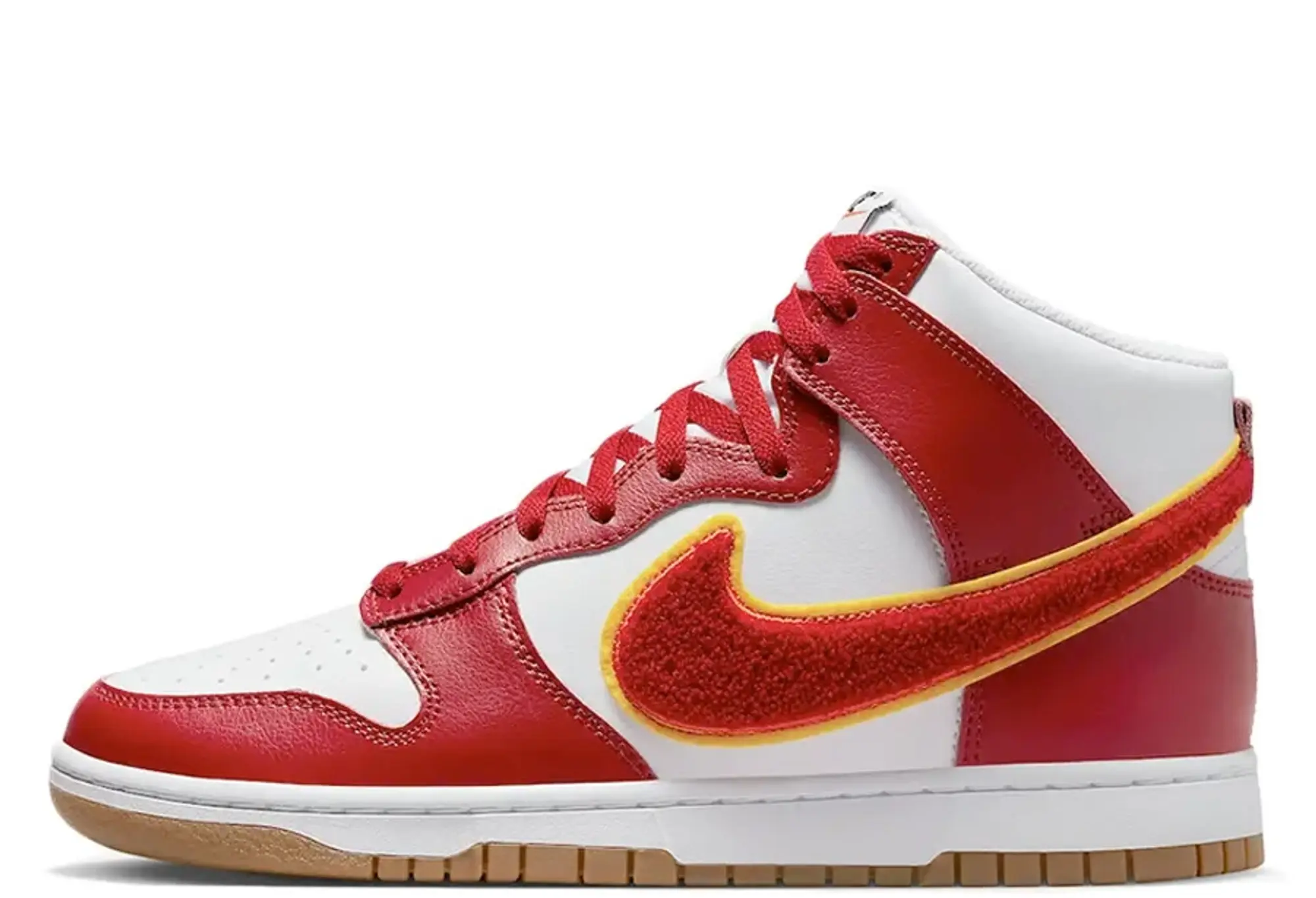 Nike Dunk High Chenille Swoosh White Red