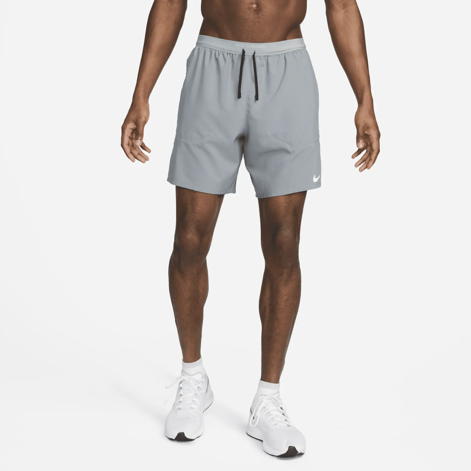 Nike Running Stride 2-In-1 7 Inch Shorts In Grey