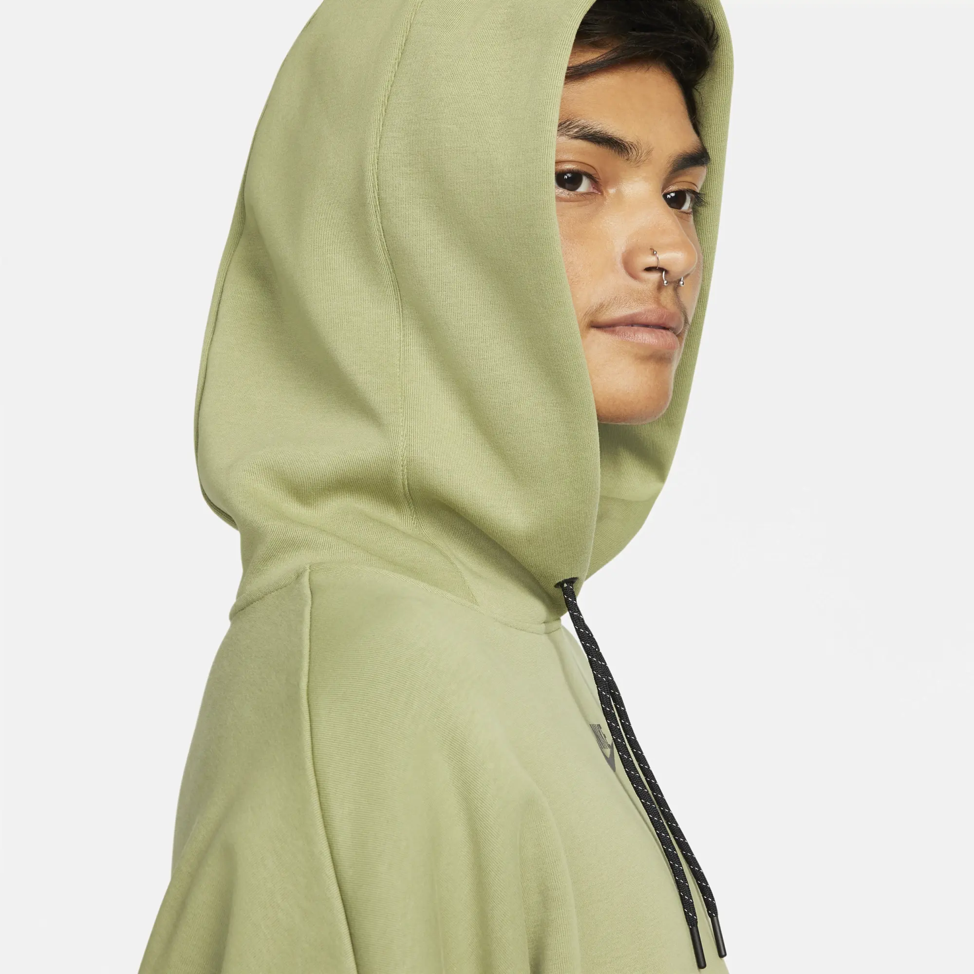 Nike Sportswear Tech Fleece Women's Over-Oversized Crop Pullover Hoodie - Green