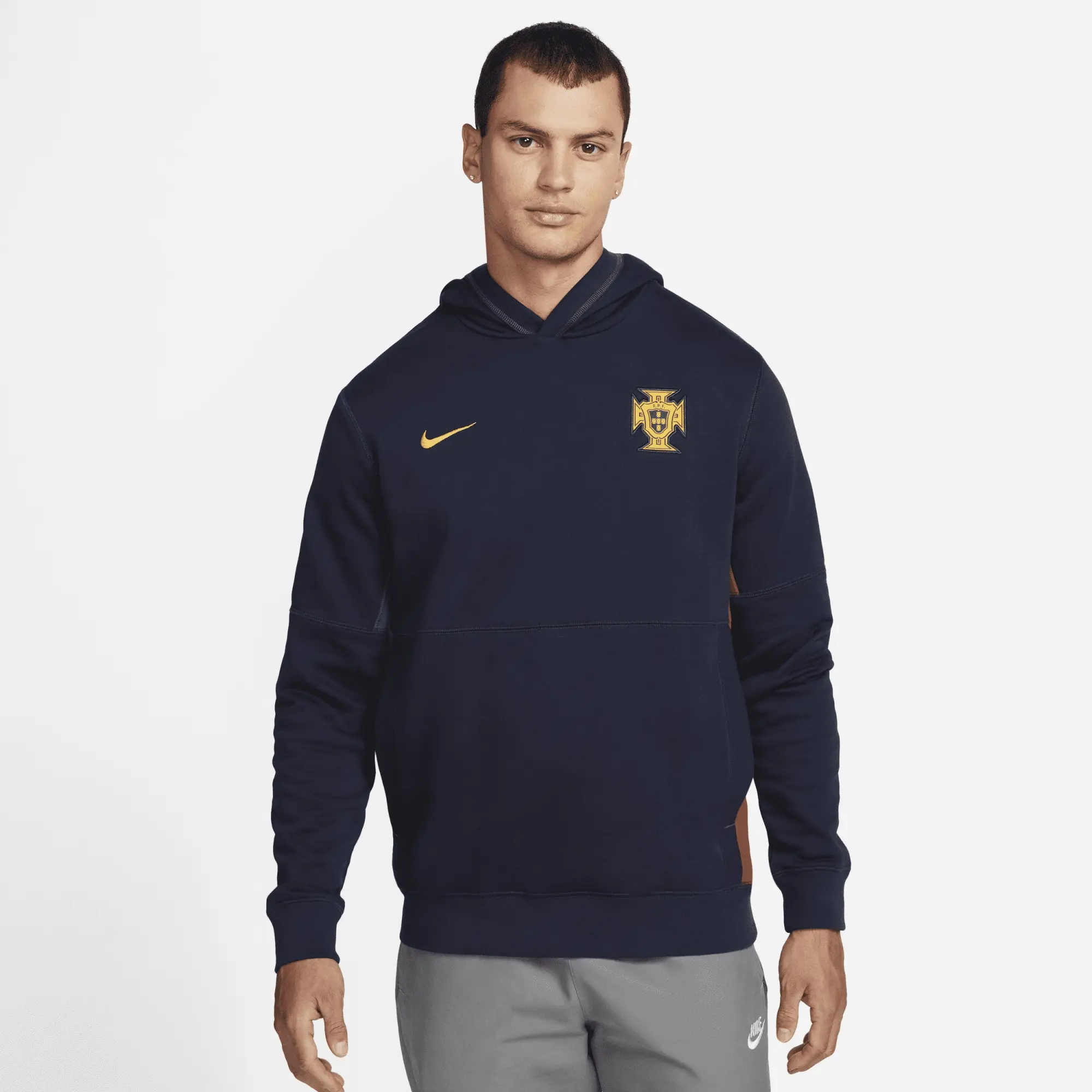 Portugal Men's Nike French Terry Football Hoodie - Blue