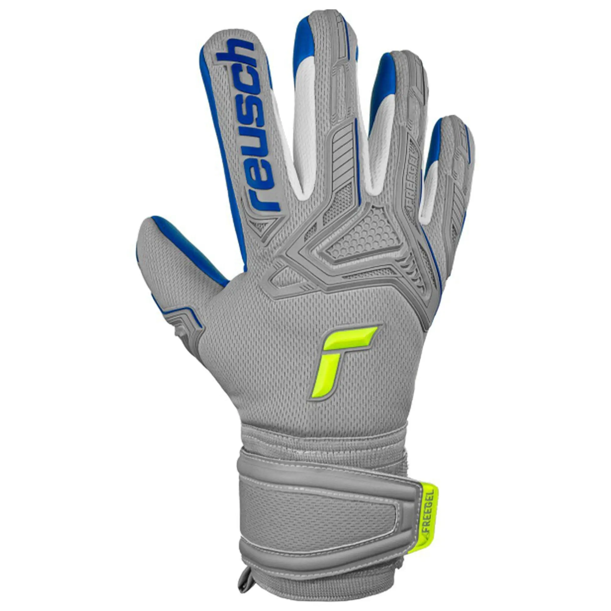 Reusch Attrakt Freegel Silver Goalkeeper Glove Grey/Blue - 11