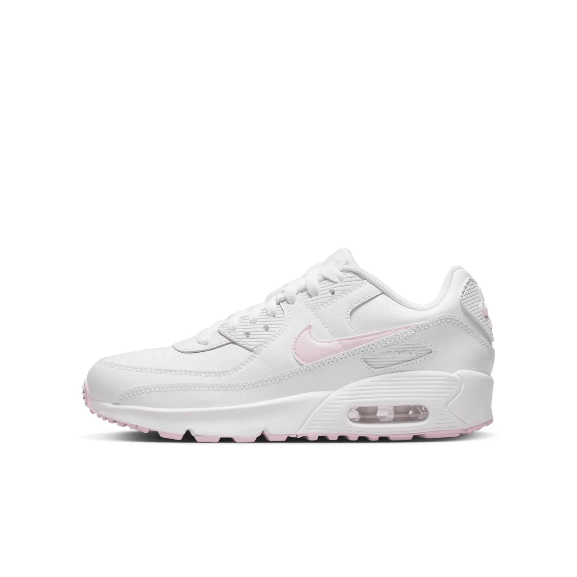 Nike Air Max 90 Junior Trainers White Pink Foam White White