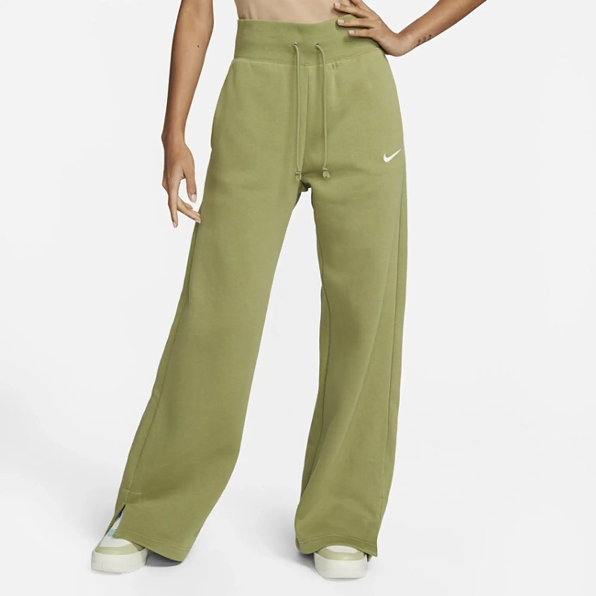 Nike Sportswear Phoenix Fleece Women's High-Waisted Wide-Leg Tracksuit  Bottoms - Green, DQ5615-334