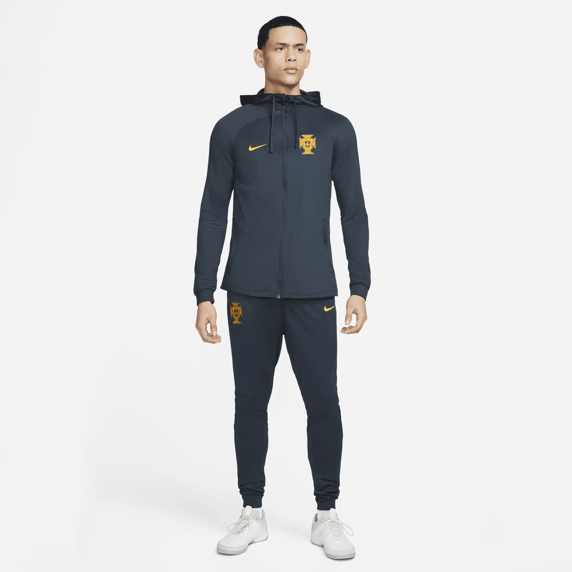 Nike 2022-2023 Portugal Dri-Fit Hooded Tracksuit (Navy)