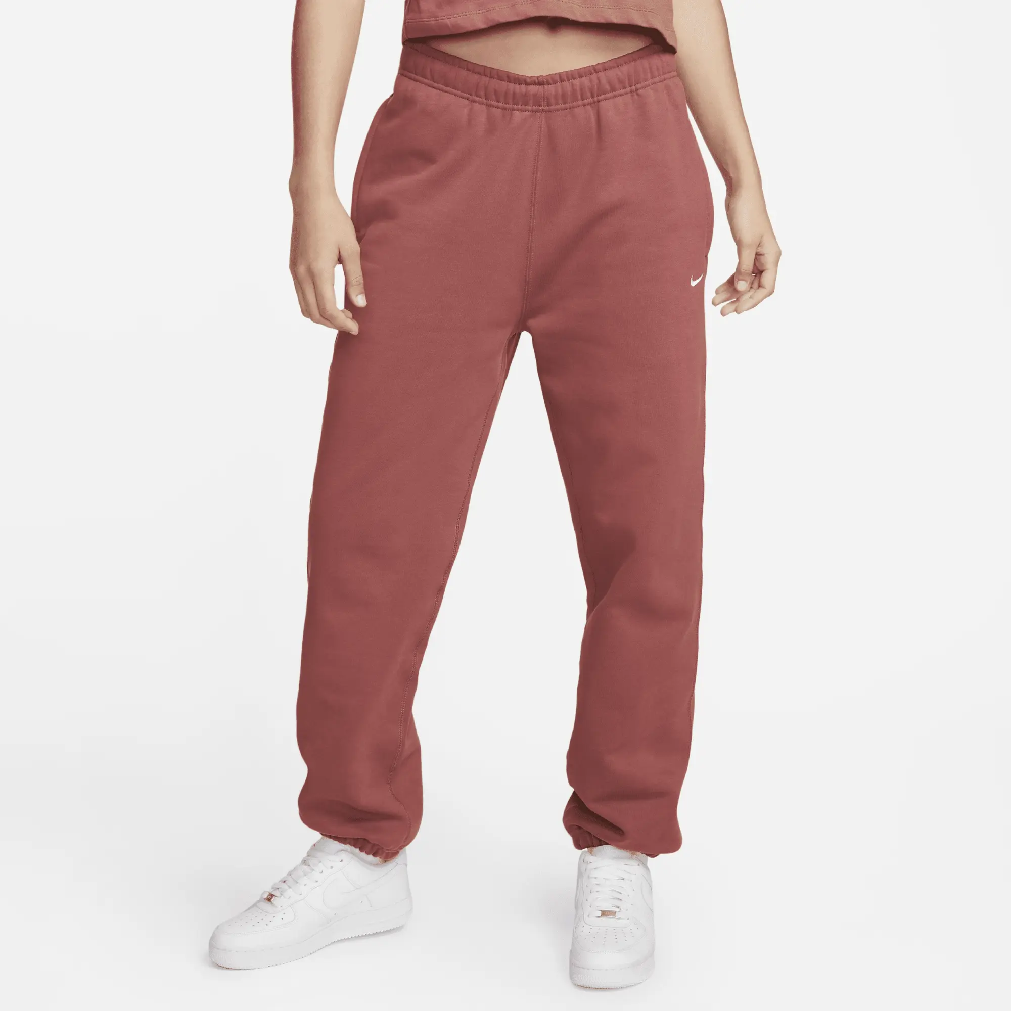 Nike Solo Swoosh Women's Fleece Trousers - Red