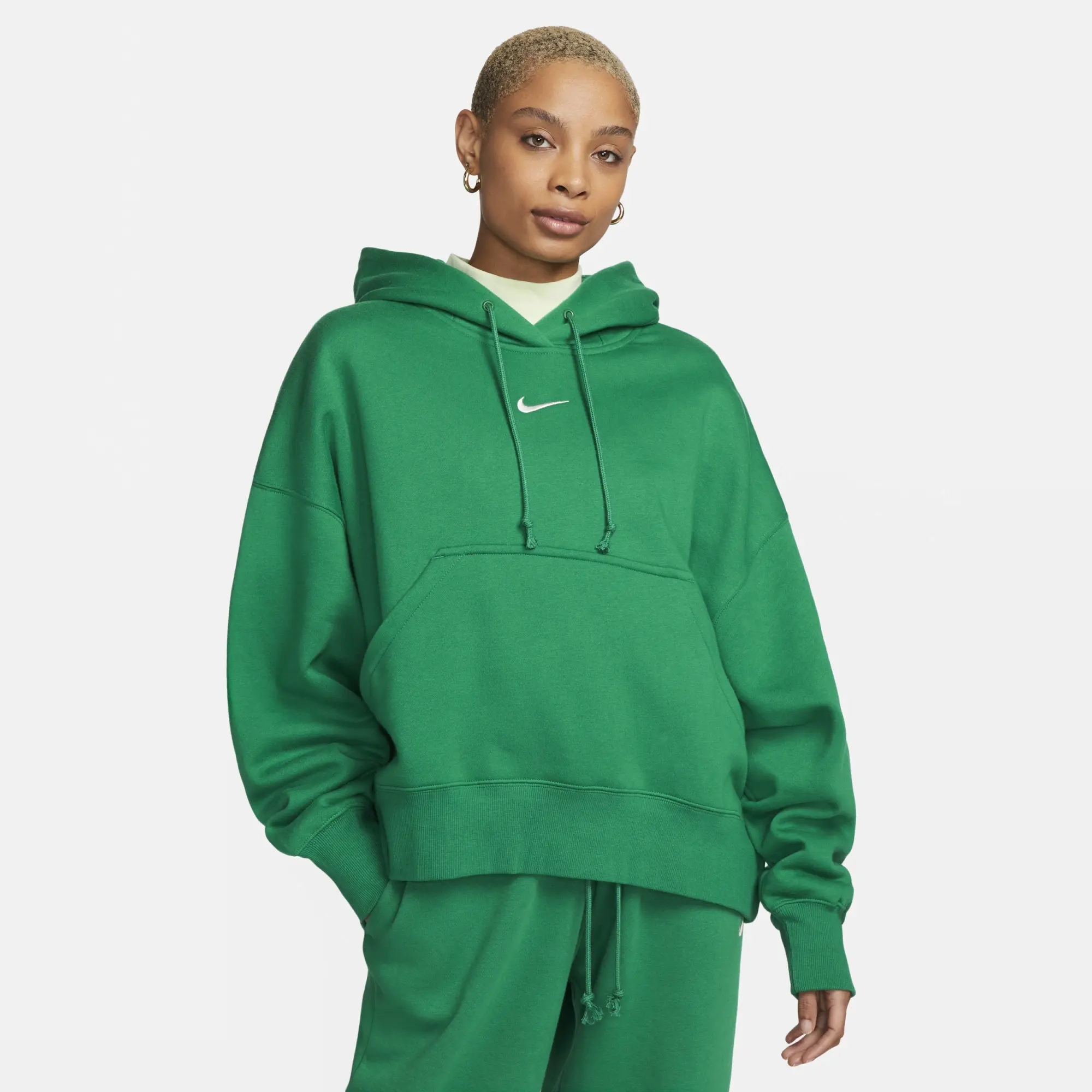 Nike Womens Sportswear Phoenix Fleece Oversize Hoodie - Malachite / Sail