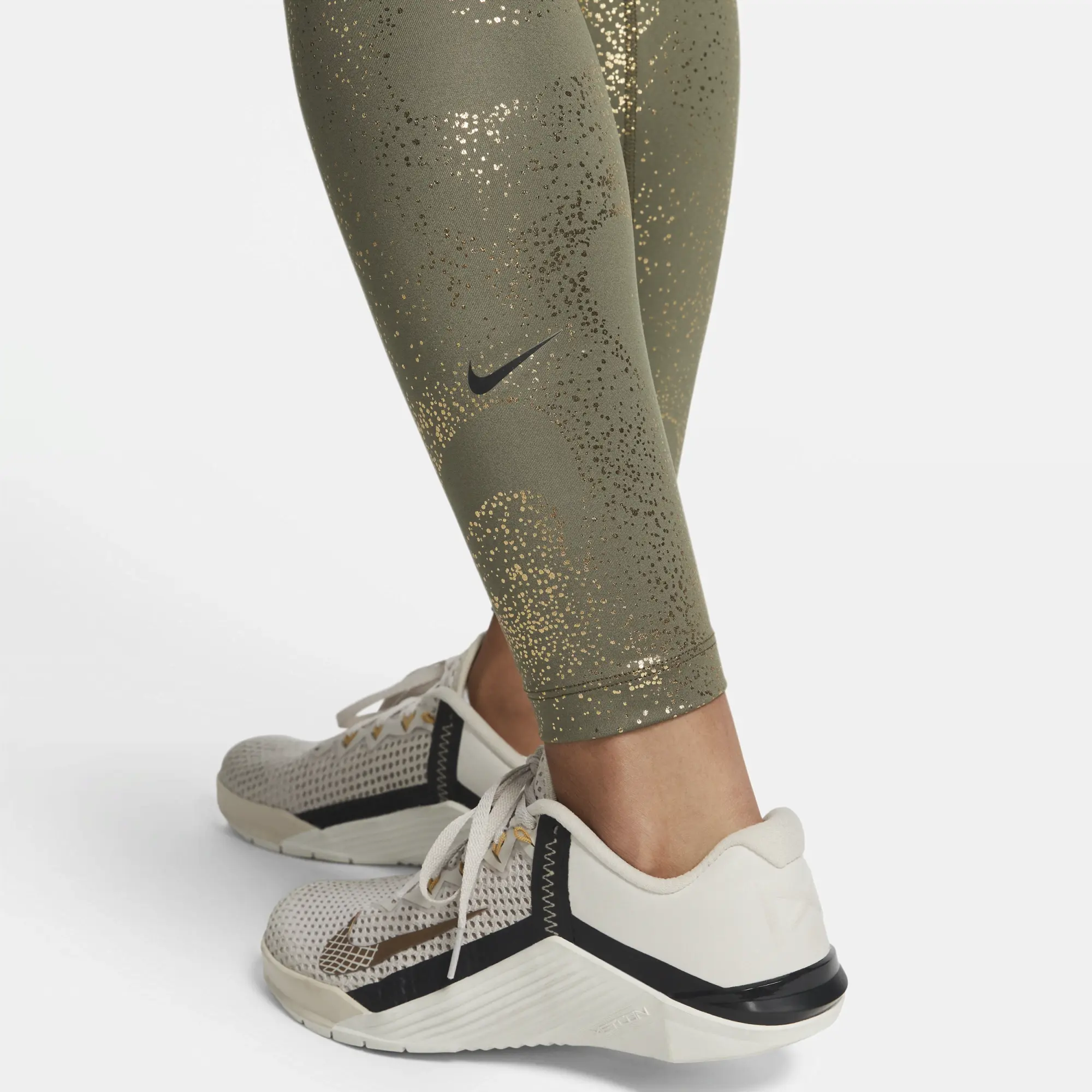 Nike One Legging - Green/Gold , Green/Black