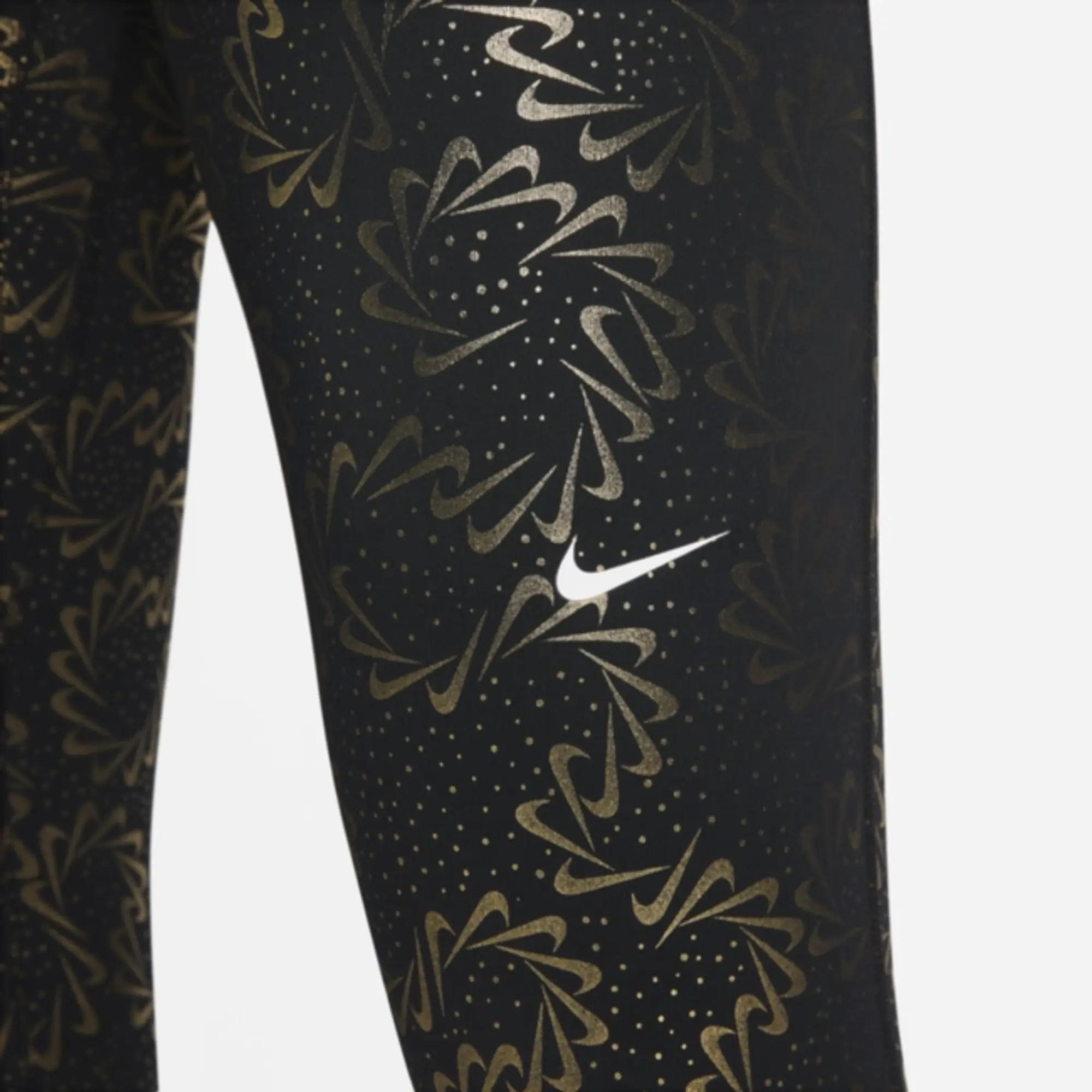 Nike Pro Leggings in Black/Gold and Black/White, DQ6228-010