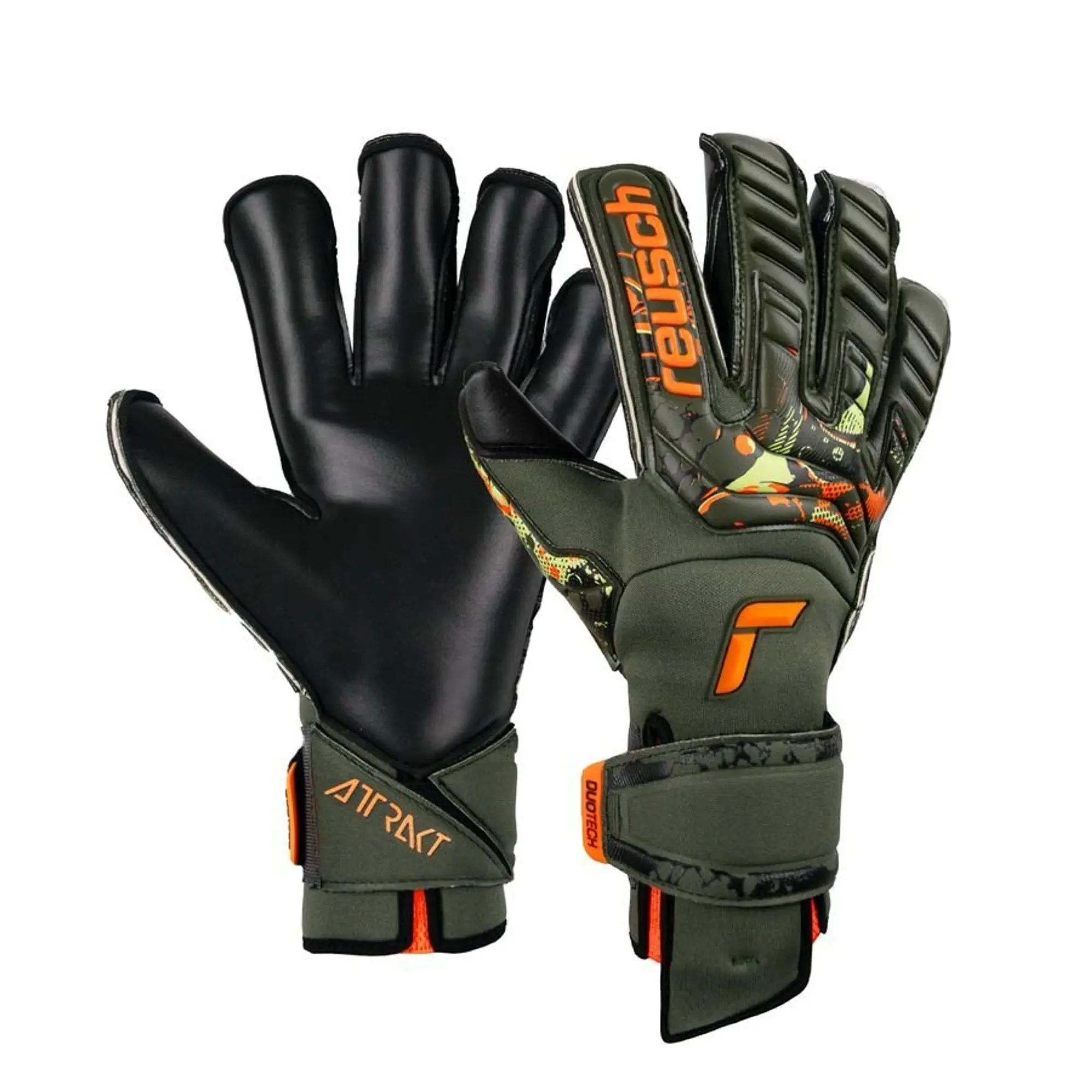 Reusch Goalkeeper Gloves Attrakt Duo Evolution Adaptiveflex Desert Bloom - Green