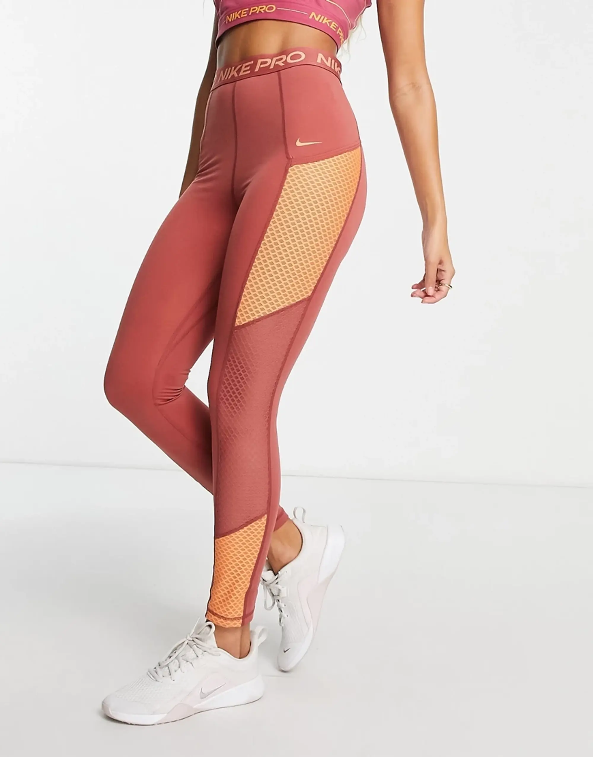 Nike Pro Training Femme Dri-Fit High Rise Leggings In Pink-Red, DQ5588-691