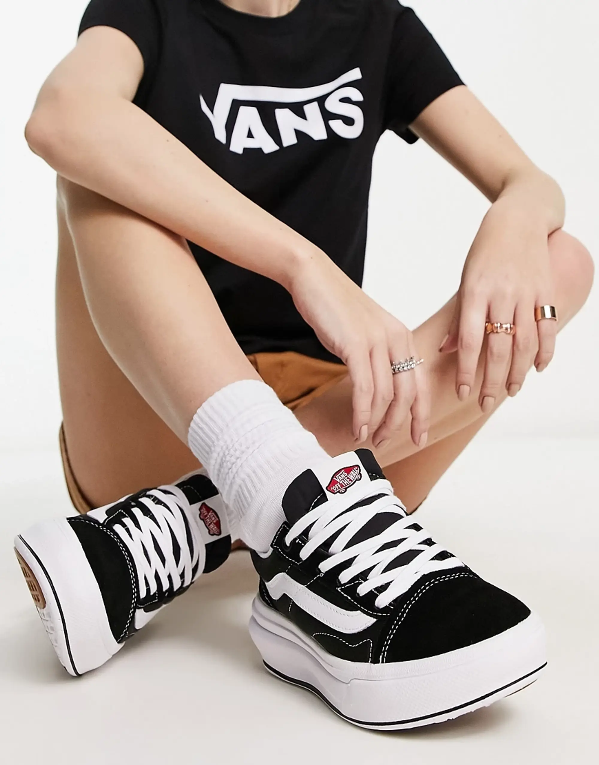 Vans Old Skool Overt Trainers In Black And White