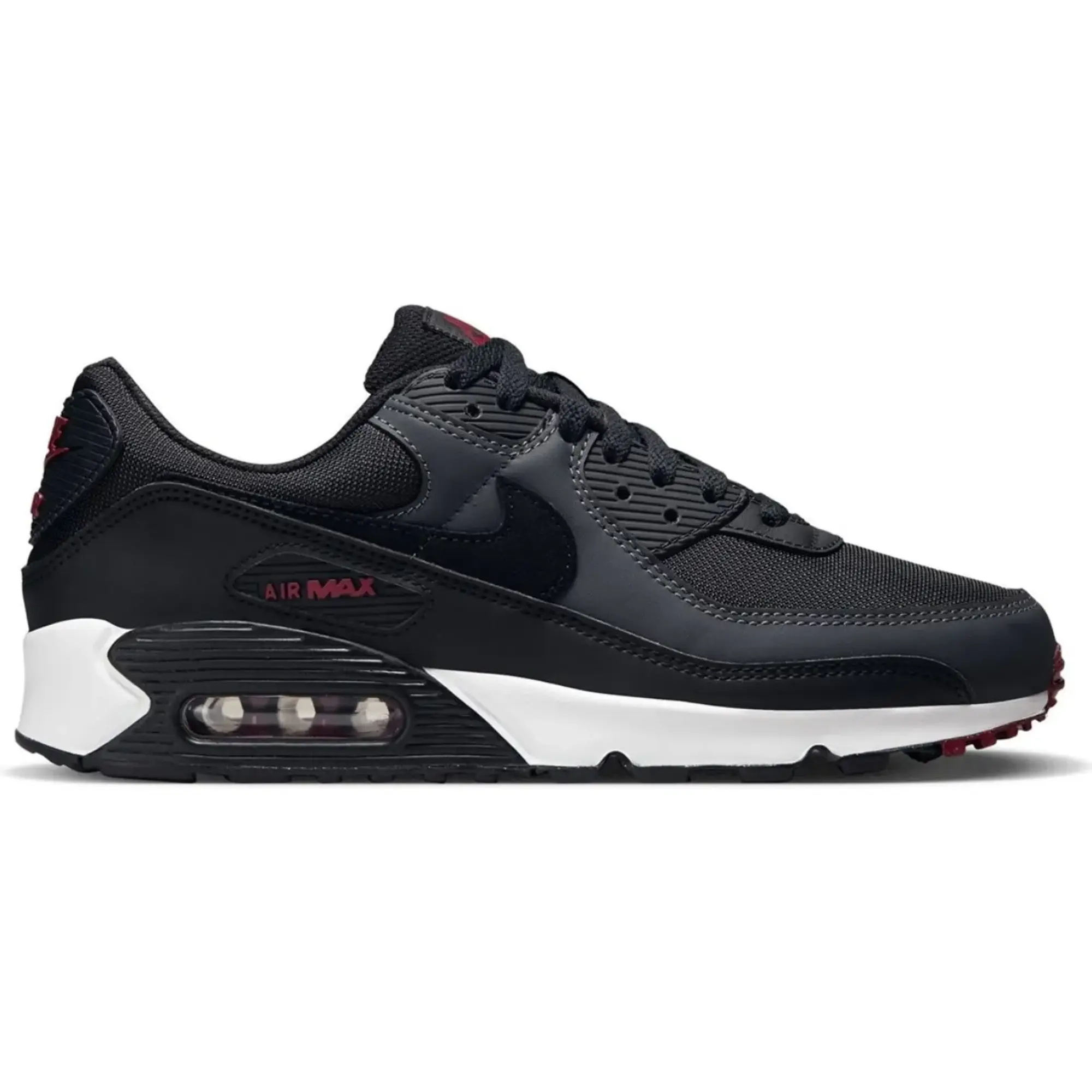 Nike Air Max 90 Trainer - Anthracite / Black / Team Red