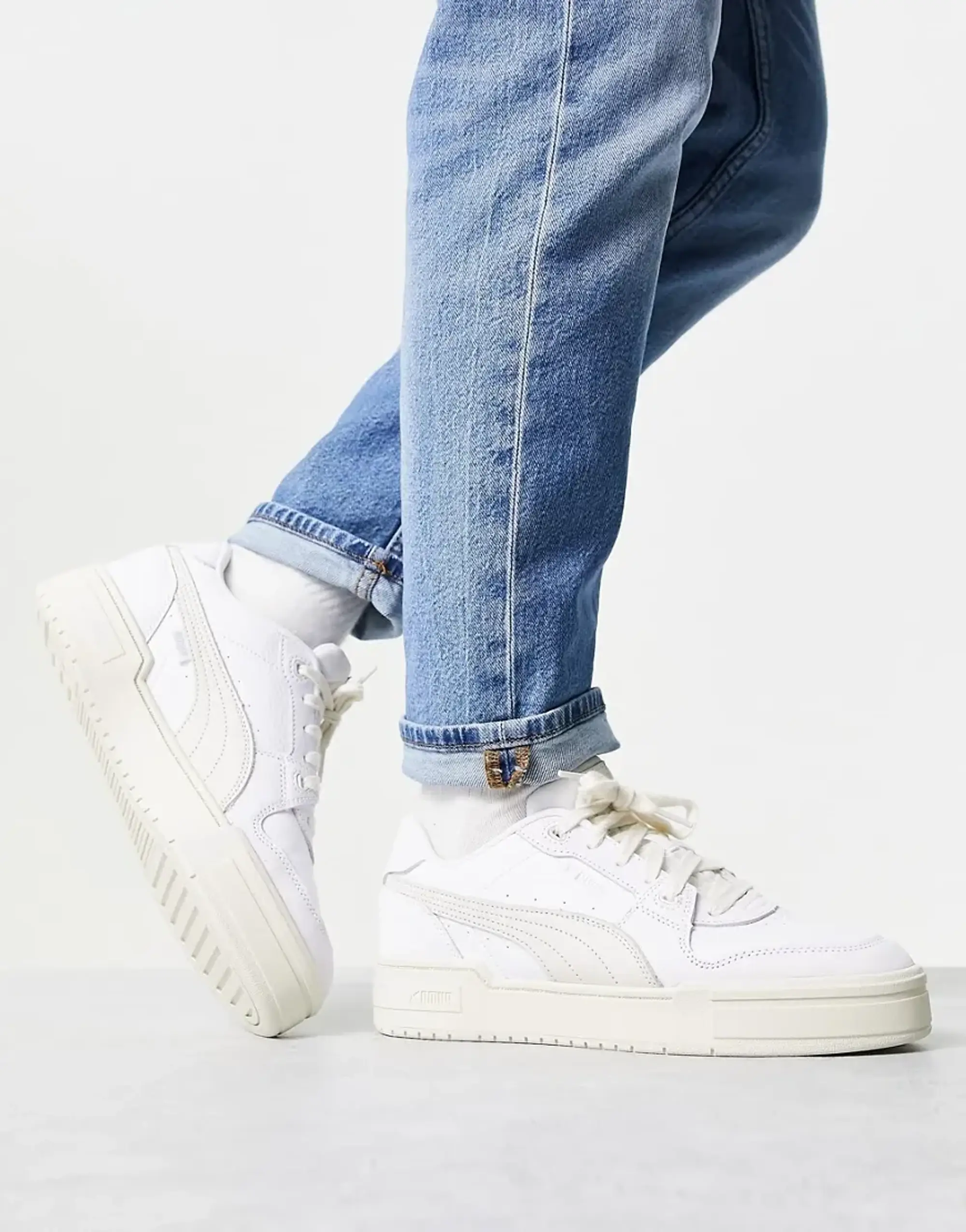 Puma Ca Pro Luxe Trainers In White And Stone