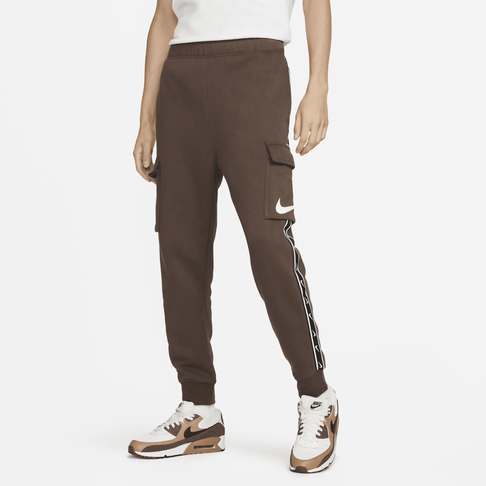 Nike Sportswear Repeat Men's Fleece Cargo Trousers - Brown | DX2030-237 ...