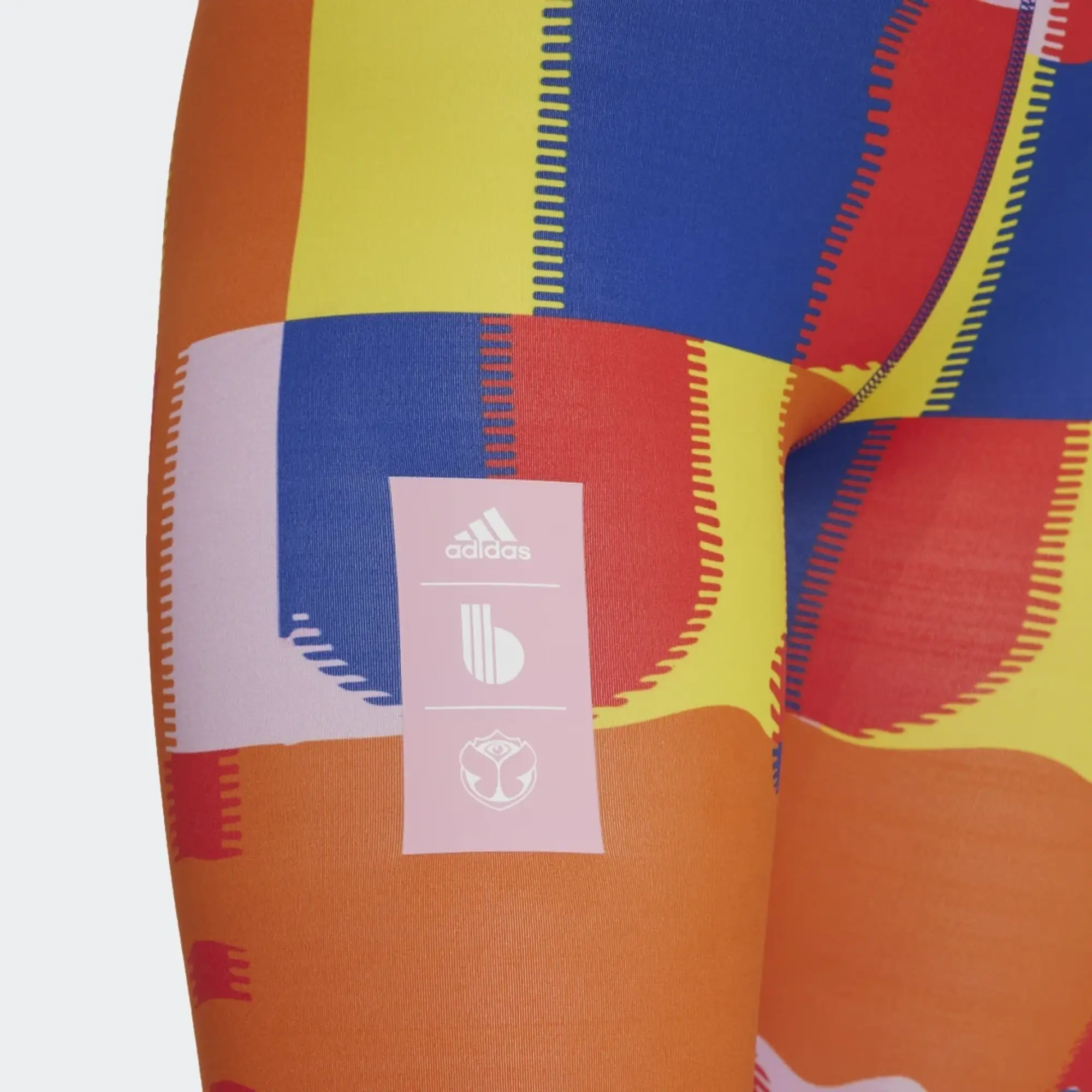 Adidas Football World Cup 2022 Belgium X Tomorrowland Printed Leggings In Multi-Black
