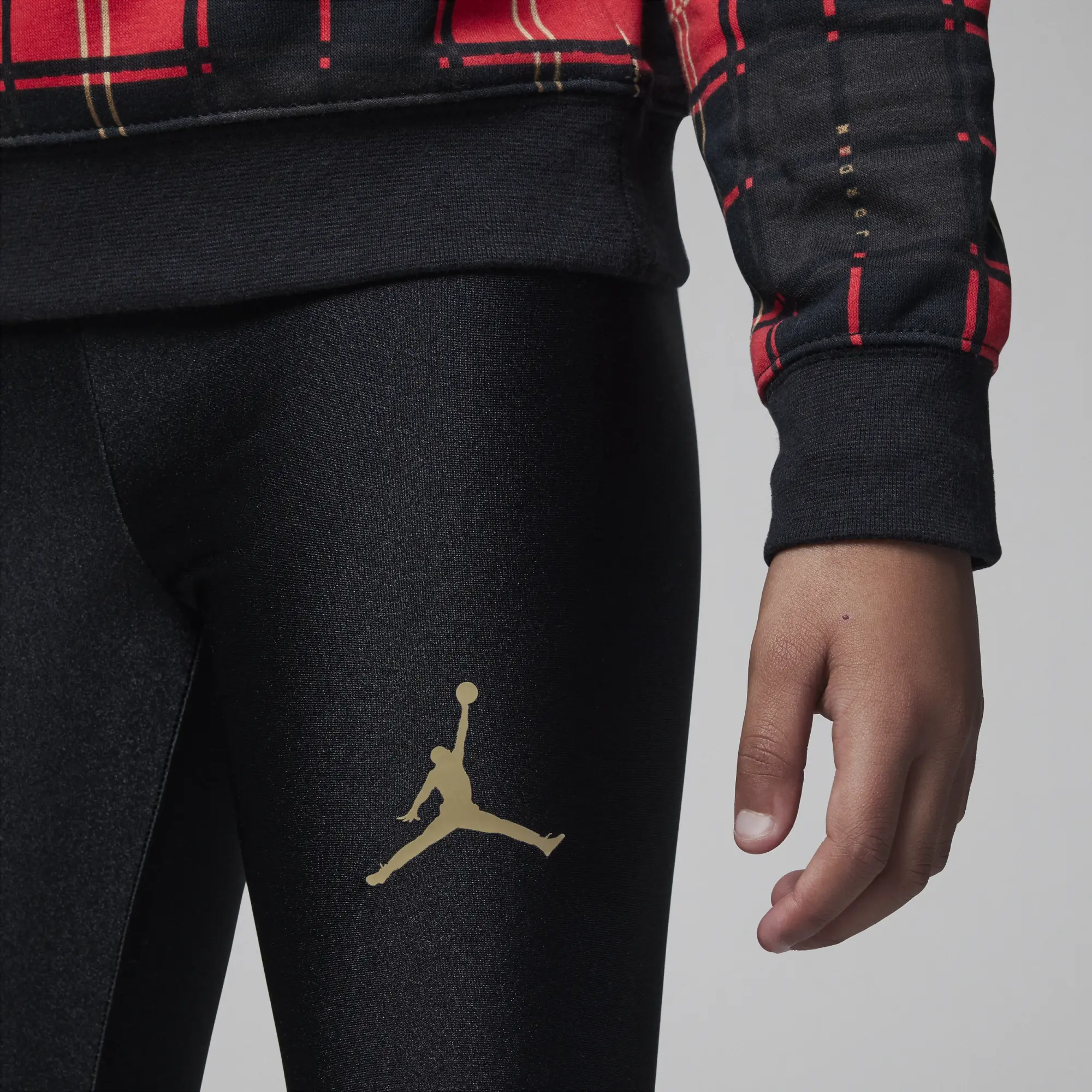 Nike Jordan Flight Checked Shine Leggings Set Younger Kids' Set - Black, FB9409-010