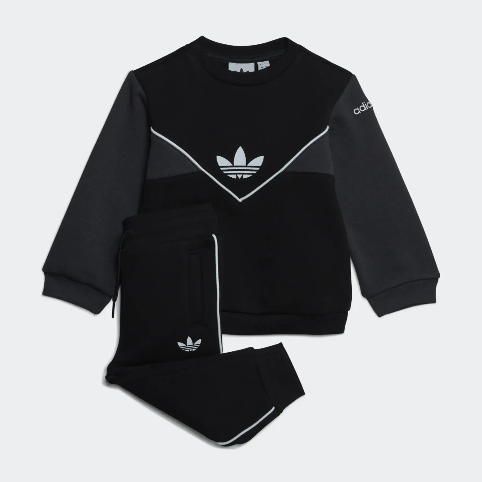 adidas Originals Infant Adicolor Colour Block Crew Set - Black/Grey, Black/Grey