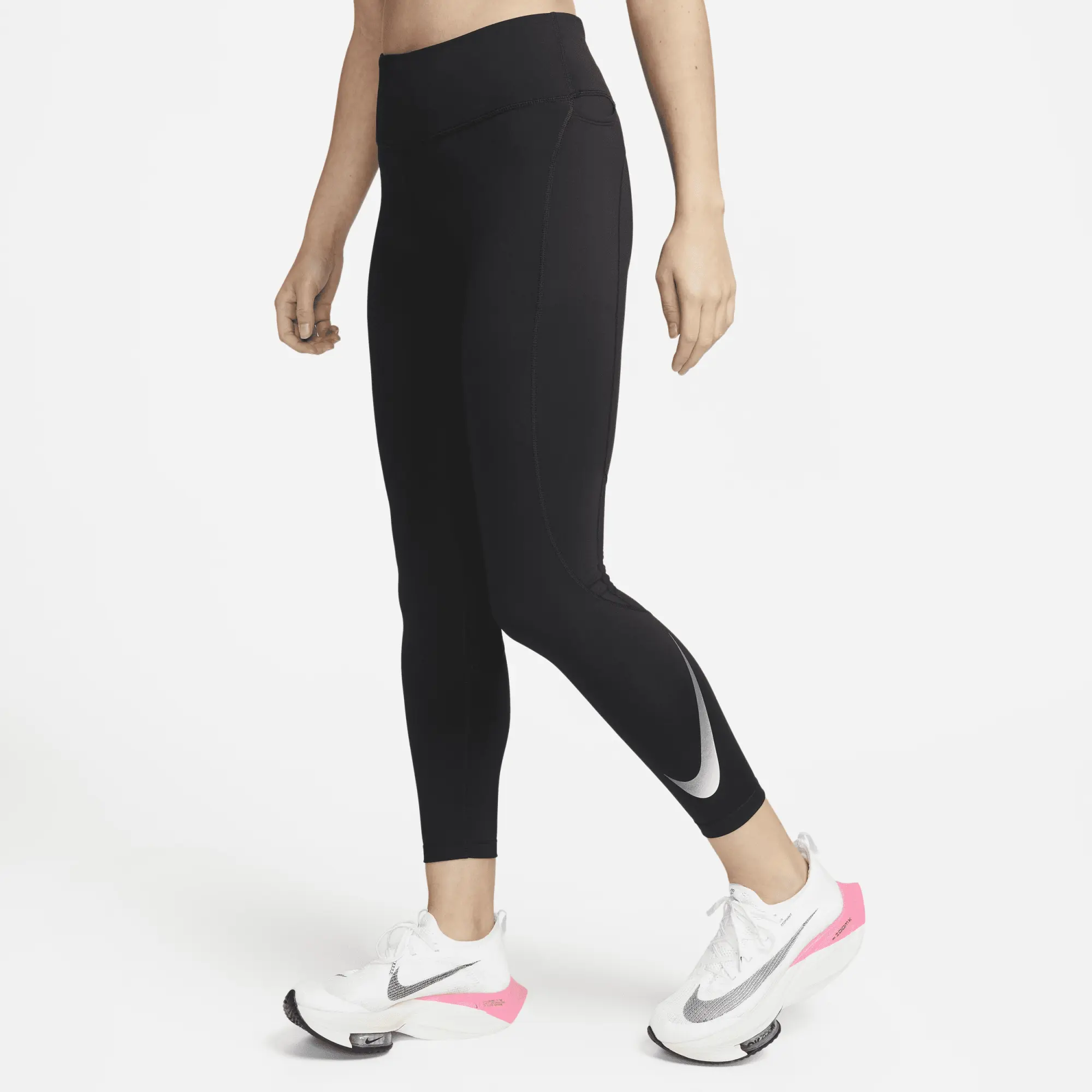Nike Fast Women's Mid-Rise 7/8 Running Leggings with Pockets - Black