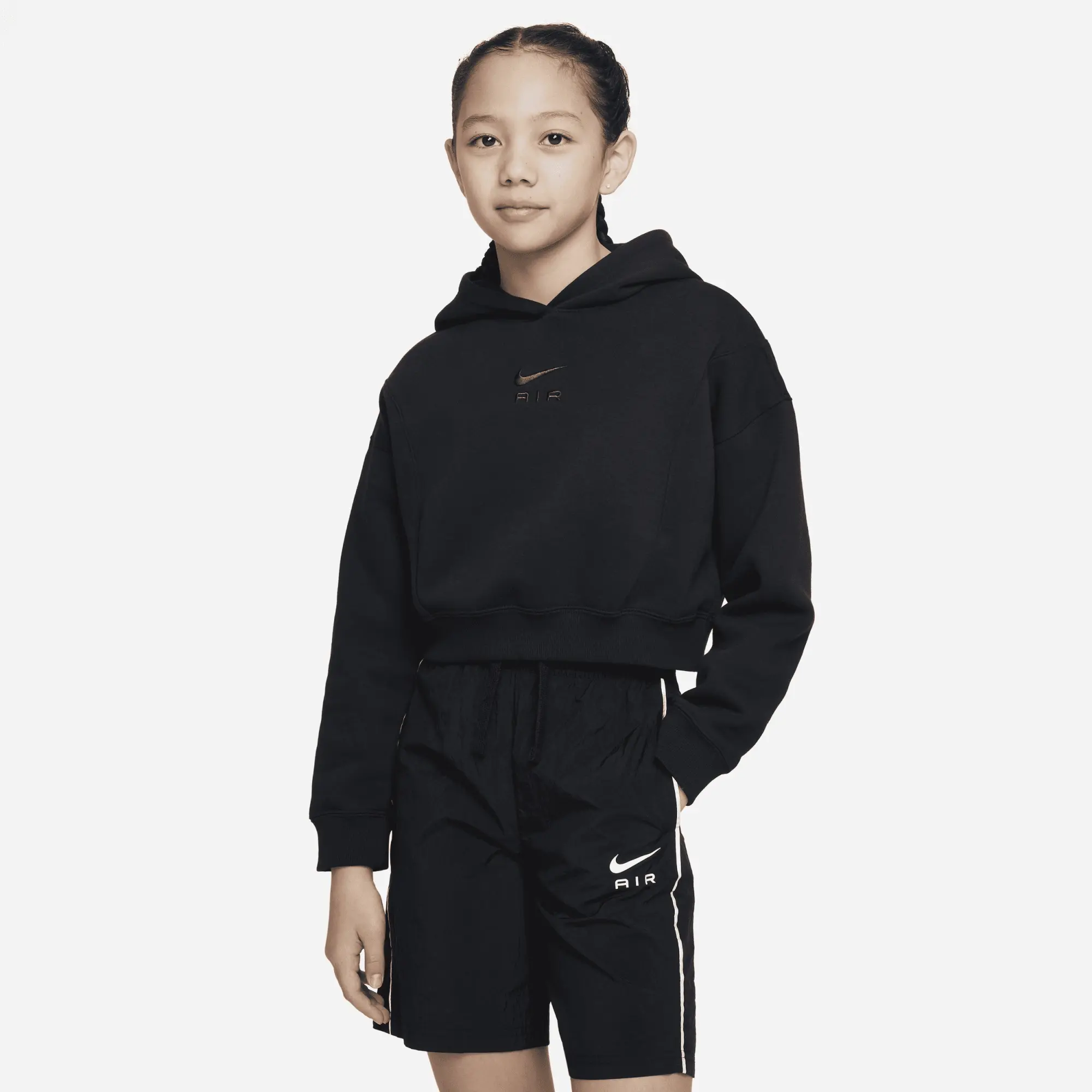 Nike Air Older Kids' Girls' French Terry Cropped Hoodie