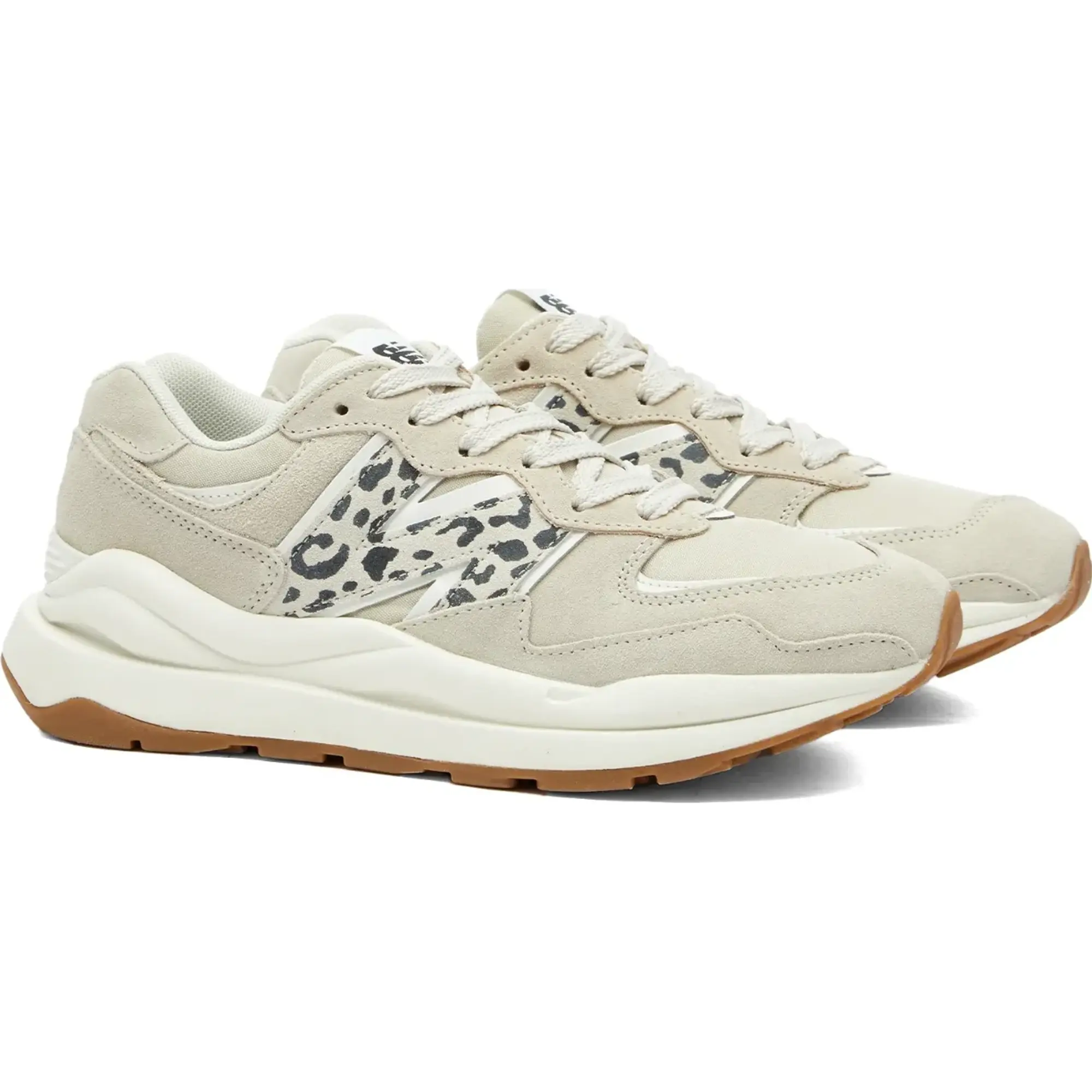 New Balance 5740 Trainers In Oatmeal Leopard Print-Neutral