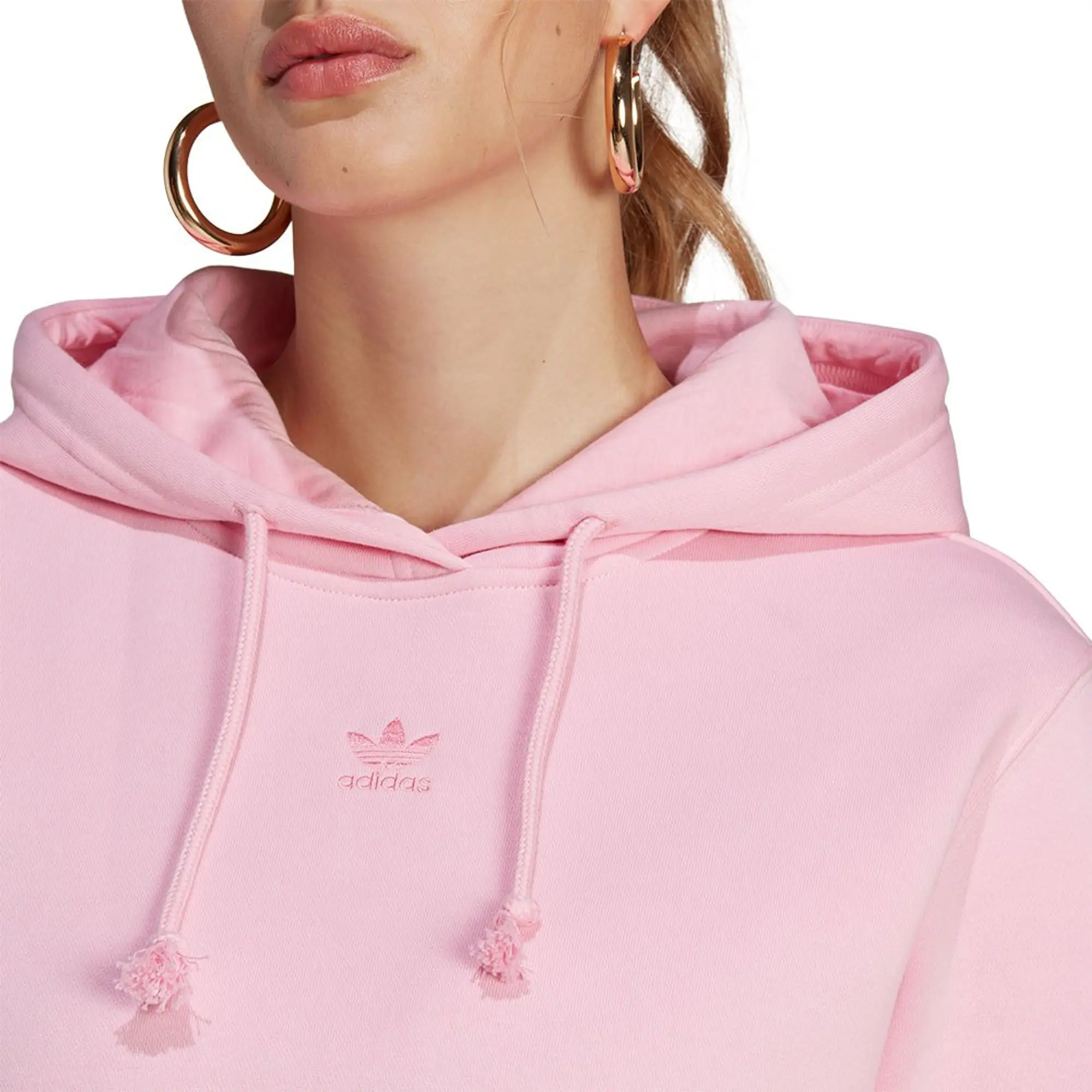 - True adidas Originals IA6419 Womens | Pink Overhead Essential Hoodie