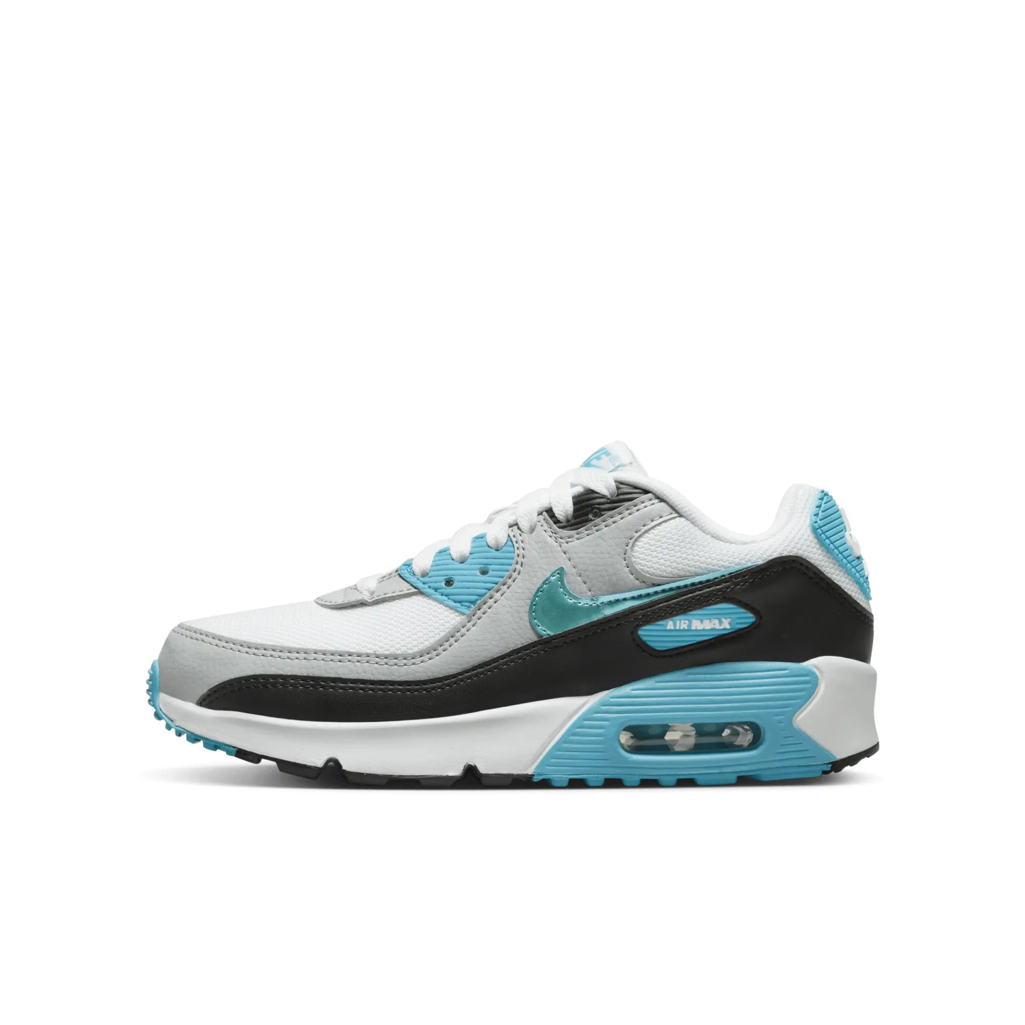 Nike White & Blue Air Max 90 Next Nature Girls Youth Trainers