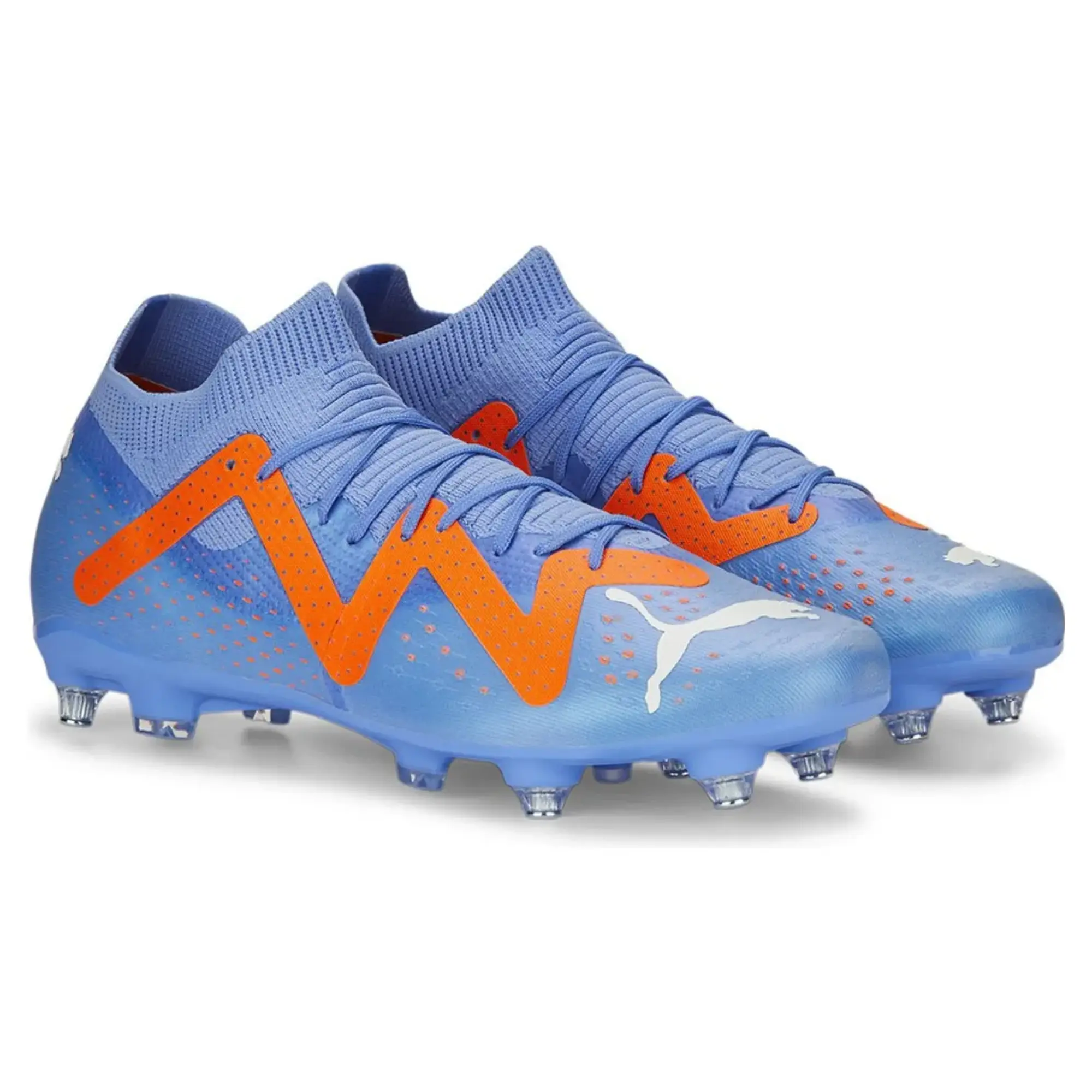 PUMA Future Match MxSG Football Boots, Blue Glimmer/White/Ultra Orange